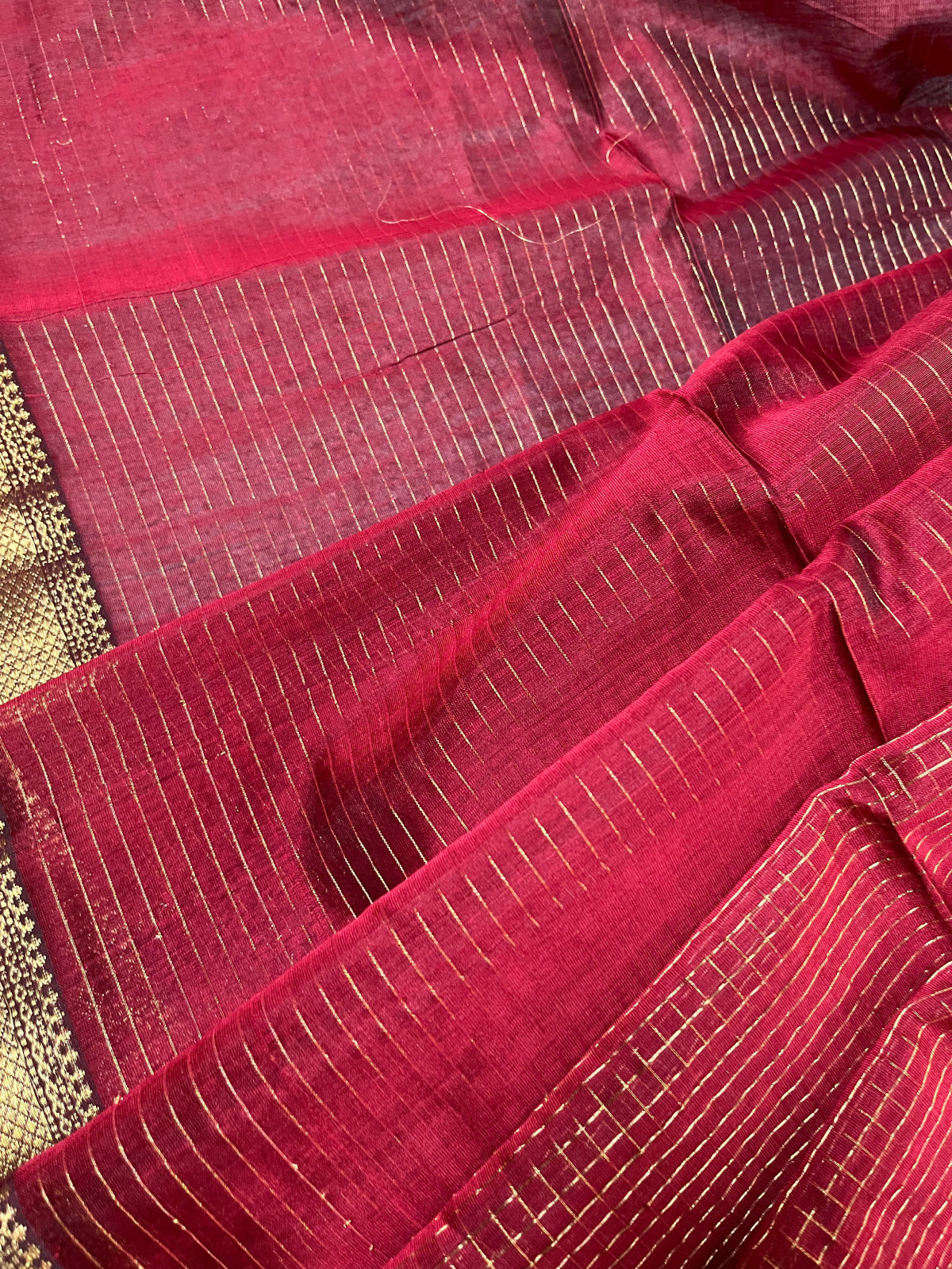RED SICO PURE HANDLOOM MAHESHWARI SAREE