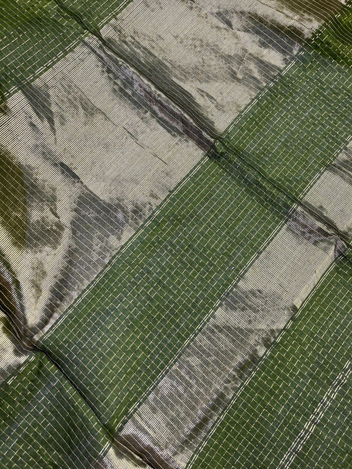 GREEN SICO PURE HANDLOOM MAHESHWARI SAREE