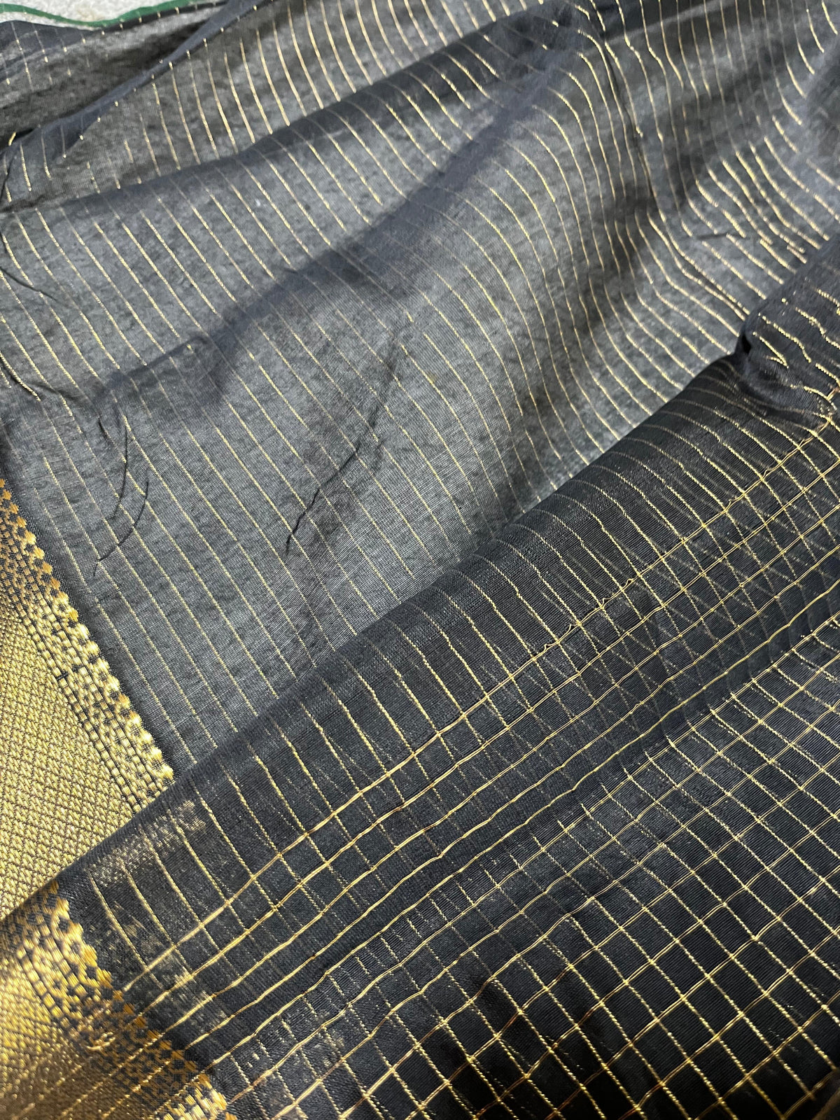 BLACK SICO PURE HANDLOOM MAHESHWARI SAREE