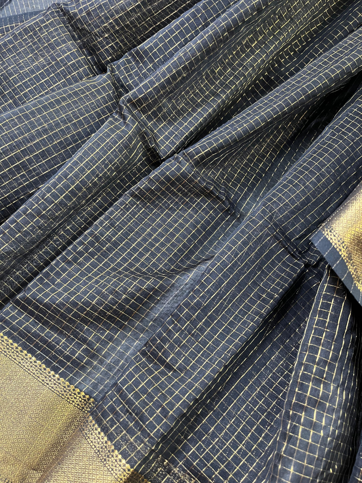 BLACK SICO PURE HANDLOOM MAHESHWARI SAREE