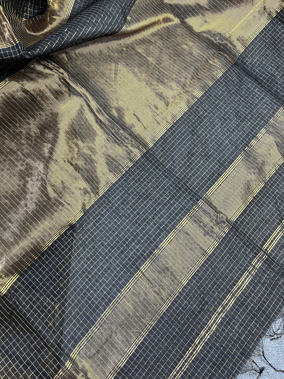 BLACK SICO PURE HANDLOOM MAHESHWARI SAREE