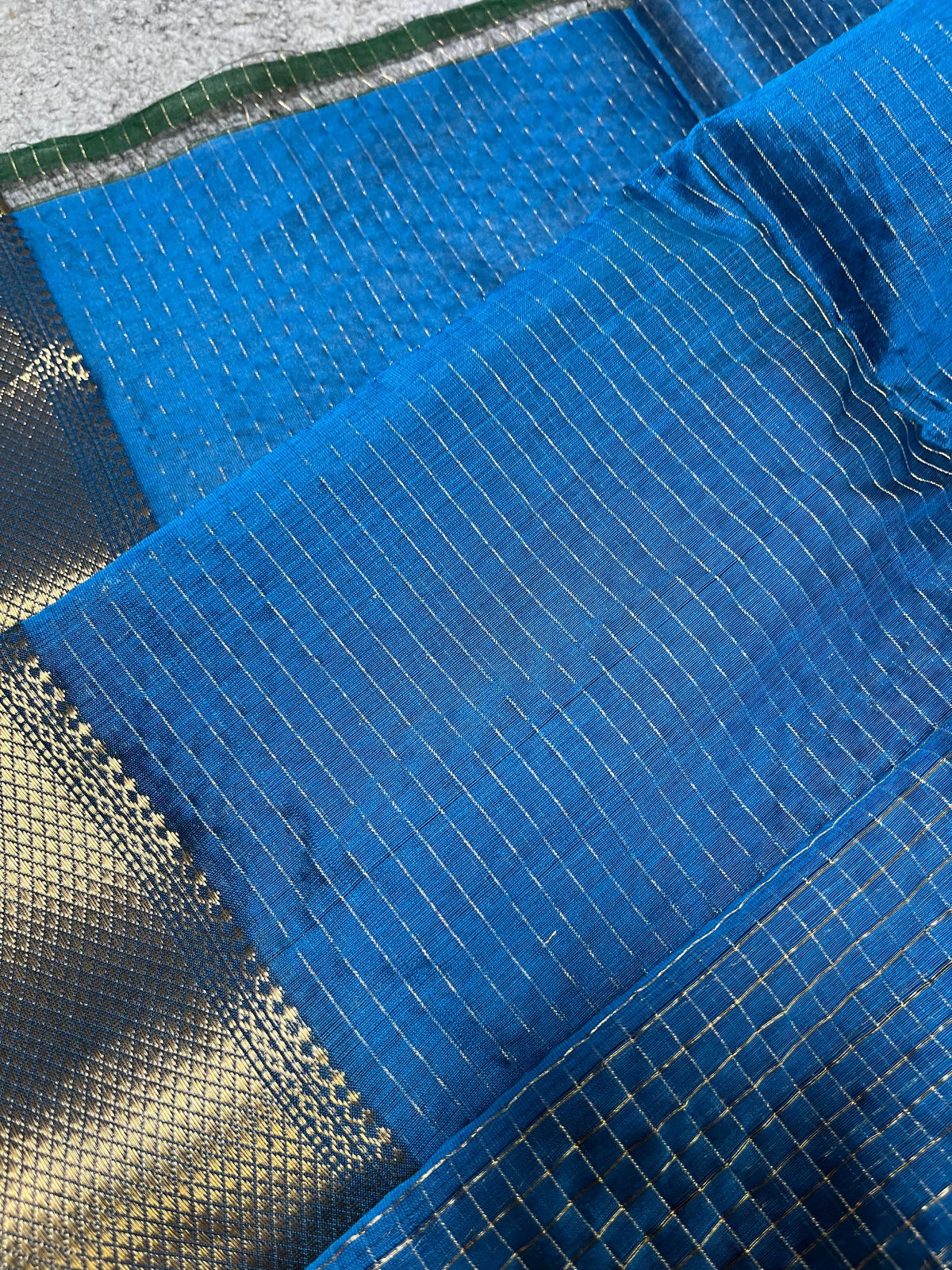 BLUE SICO PURE HANDLOOM MAHESHWARI SAREE