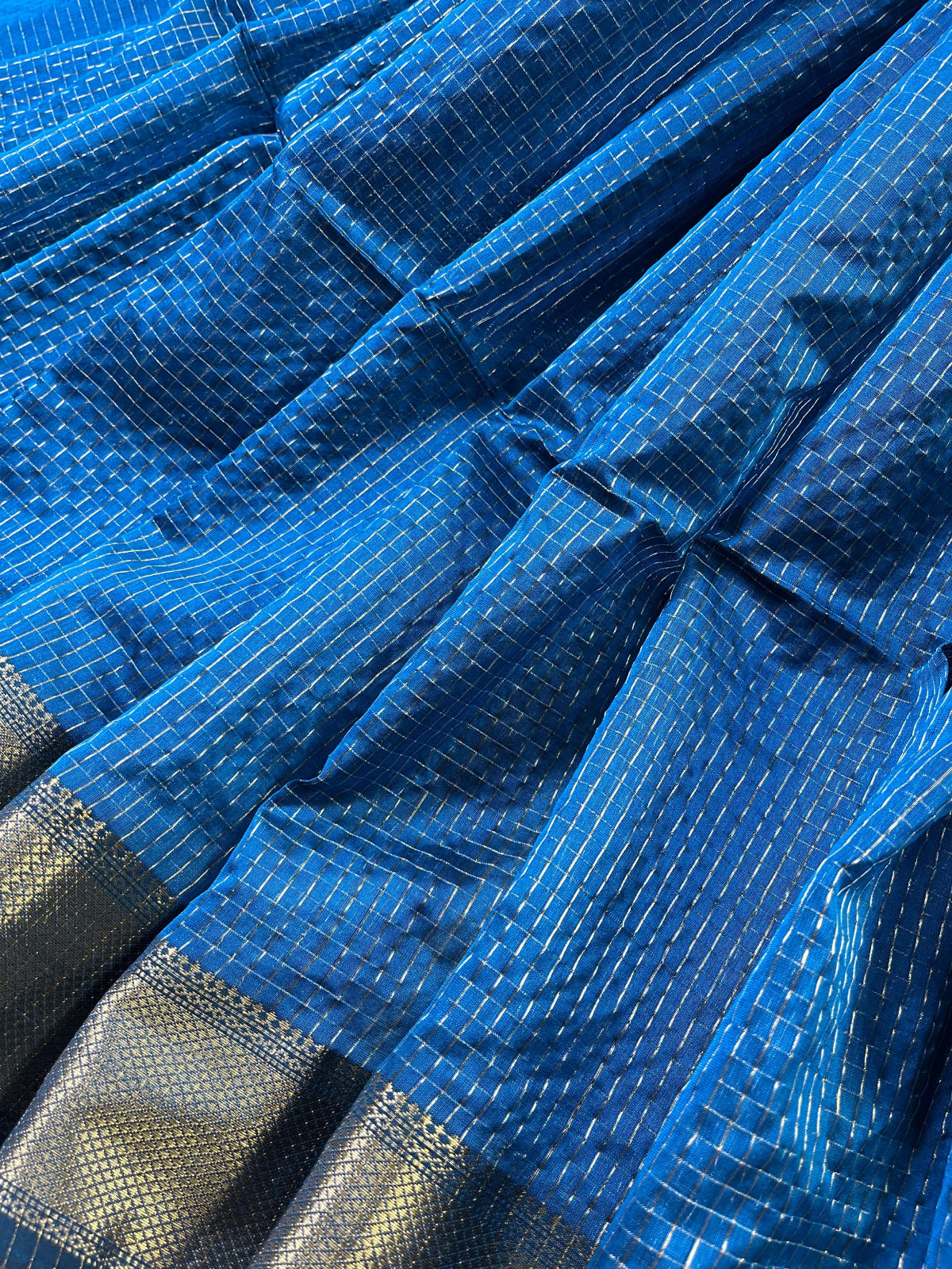 BLUE SICO PURE HANDLOOM MAHESHWARI SAREE