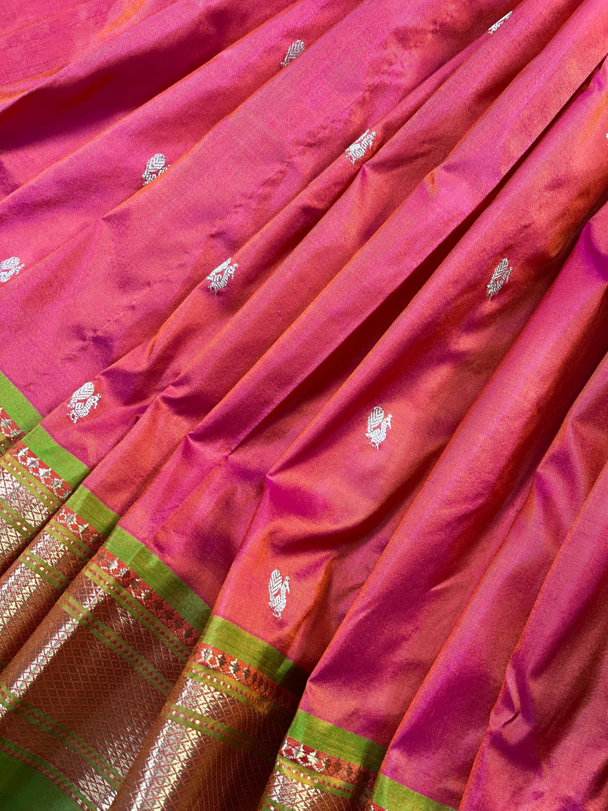 TWO TONE PINK SILK PURE HANDLOOM PAITHANI SAREE