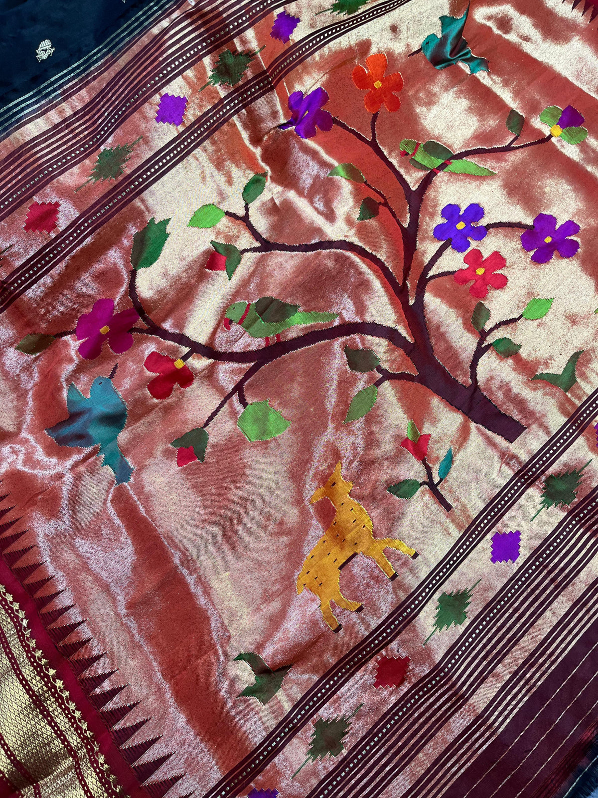 BLACK SILK PURE HANDLOOM PAITHANI SAREE