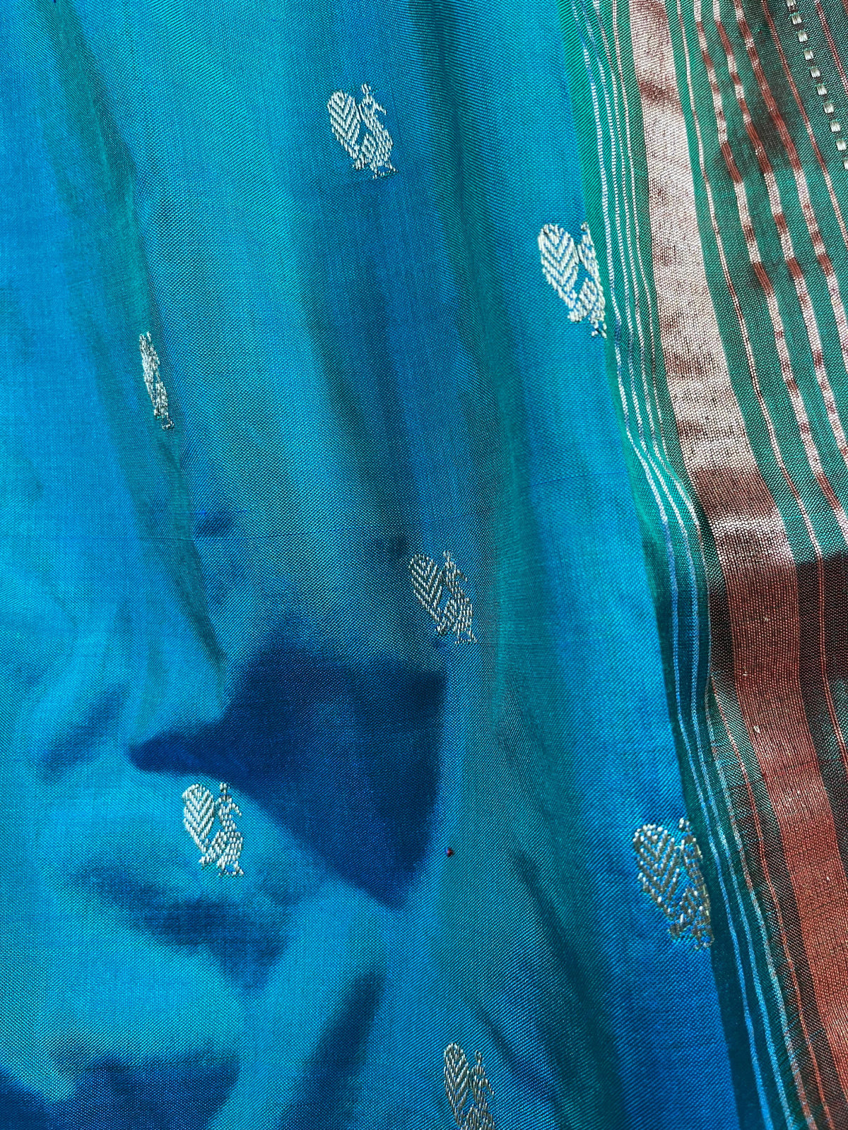 TURQUOISE SILK PURE HANDLOOM PAITHANI SAREE