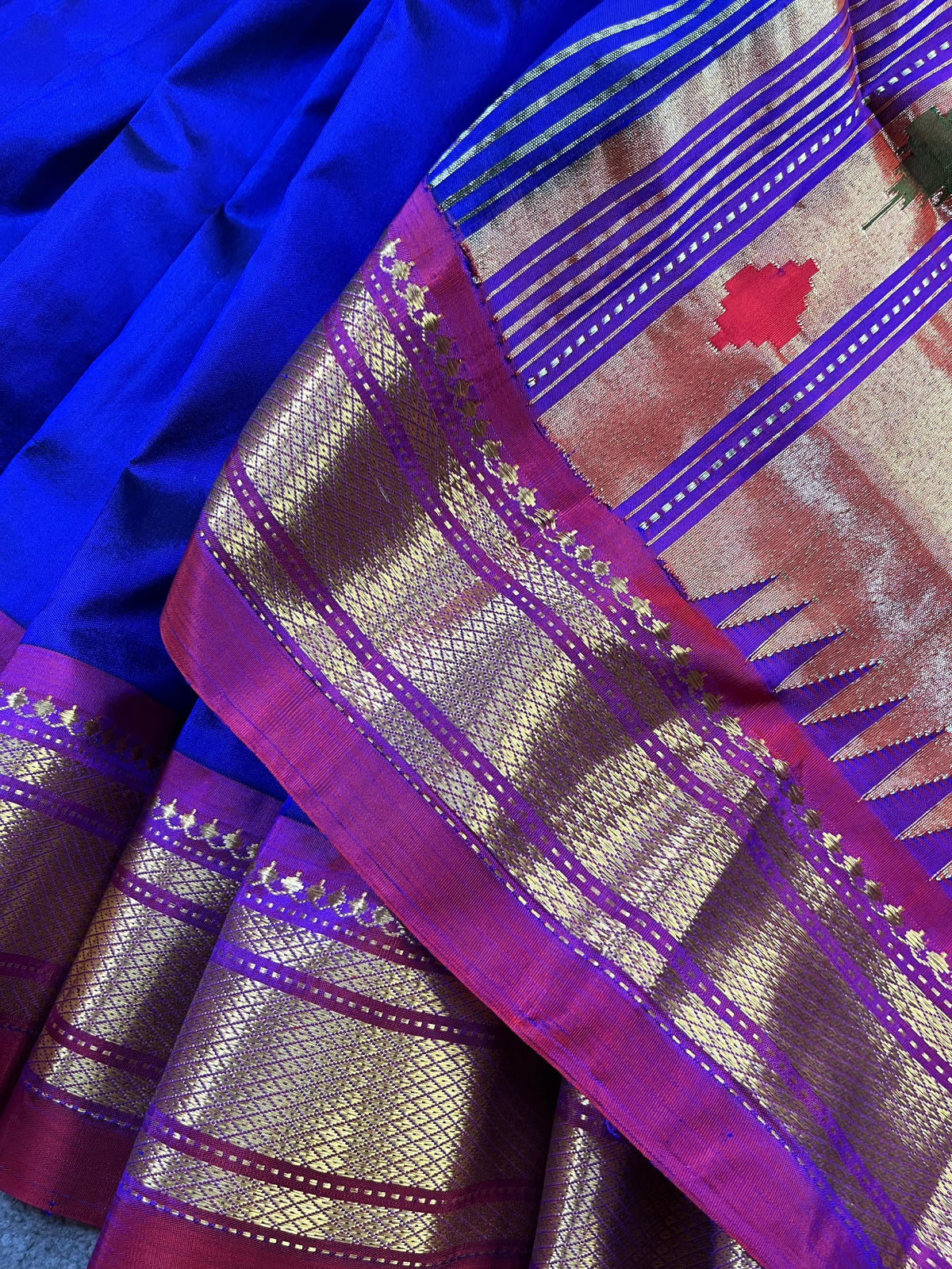 ROYAL BLUE SILK PURE HANDLOOM PAITHANI SAREE