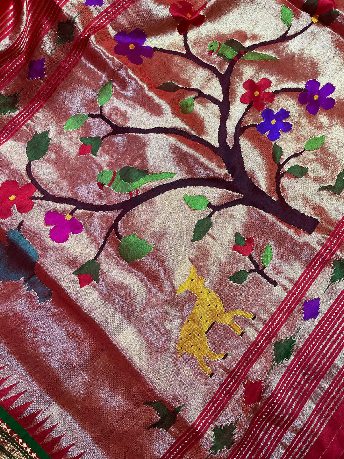 RED SILK PURE HANDLOOM PAITHANI SAREE