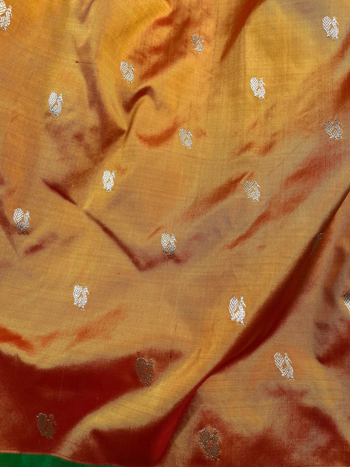 ORANGE SILK PURE HANDLOOM PAITHANI SAREE