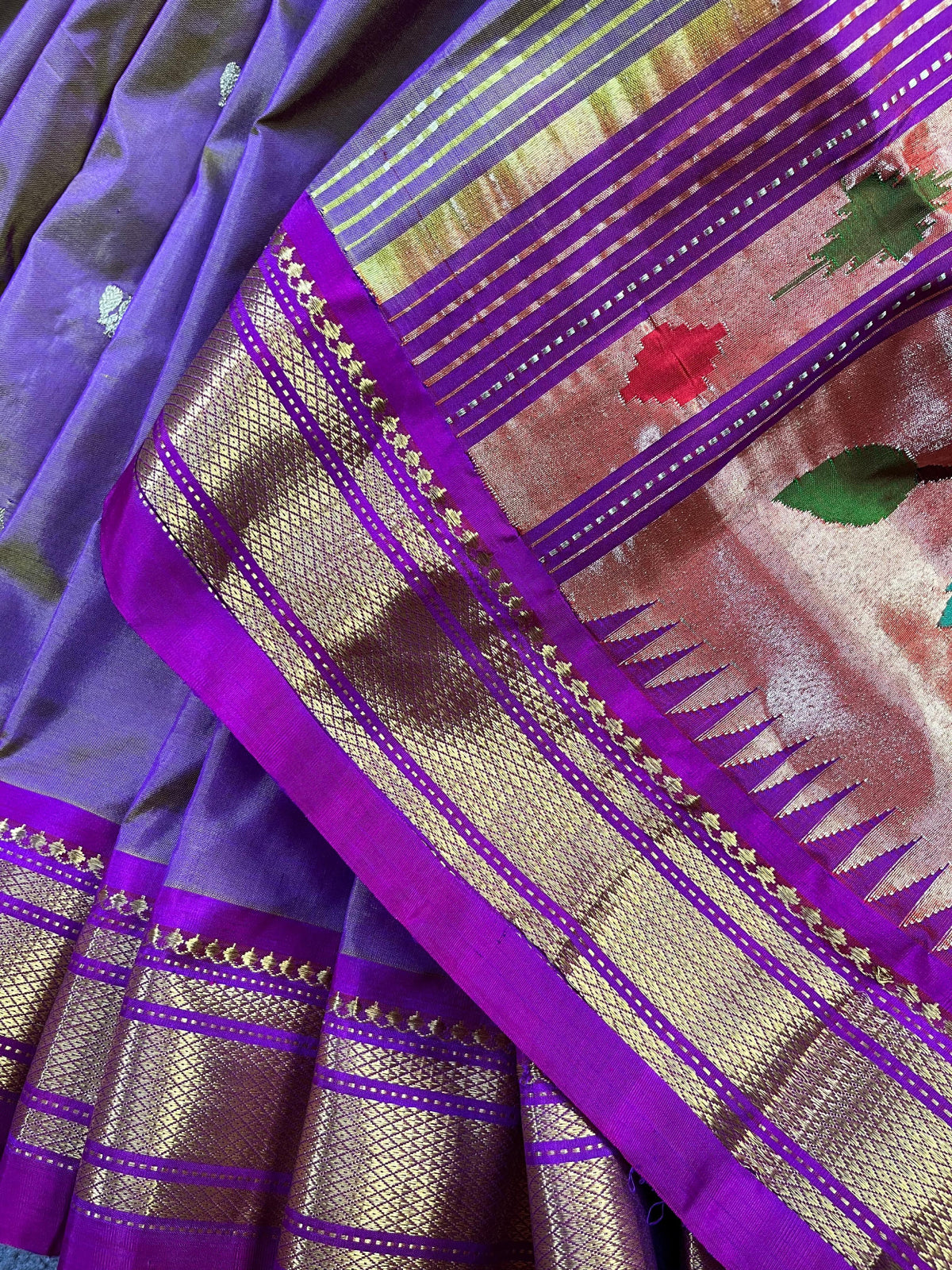 MAUVE SILK PURE HANDLOOM PAITHANI SAREE