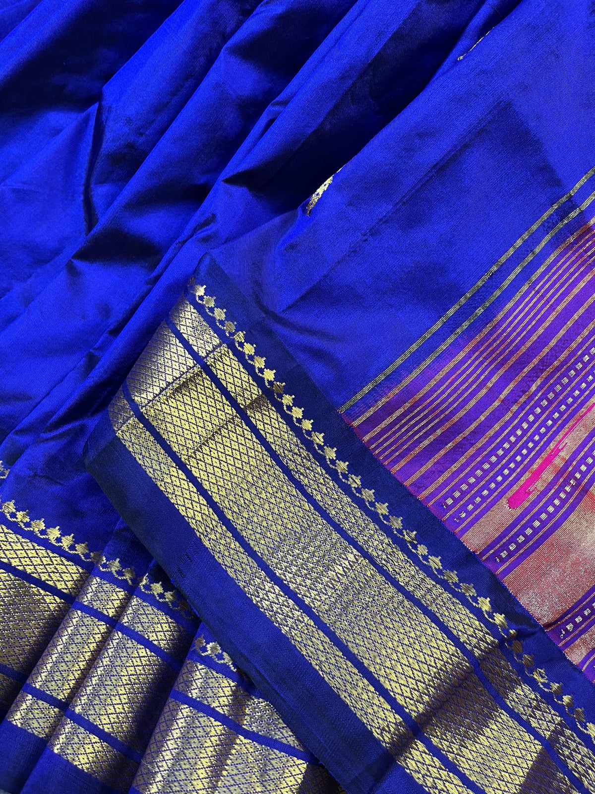 ROYAL BLUE SILK PURE HANDLOOM PAITHANI SAREE