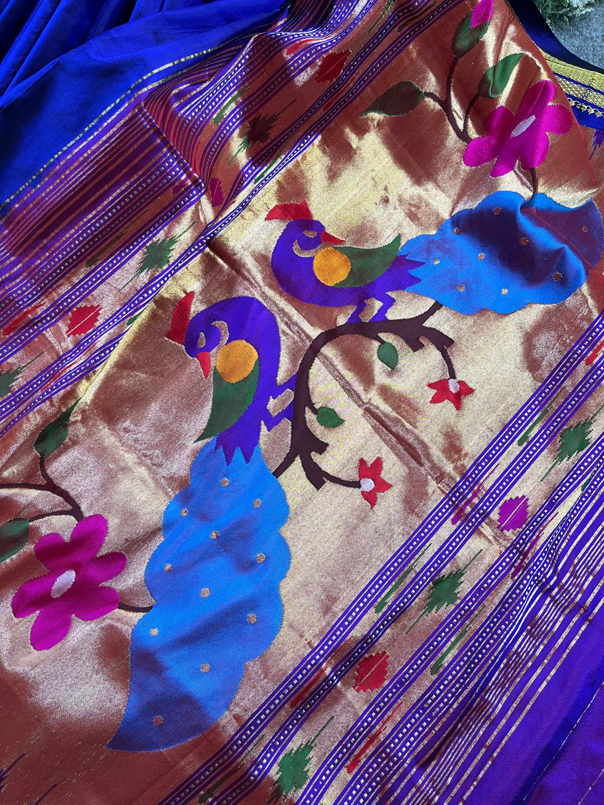 ROYAL BLUE SILK PURE HANDLOOM PAITHANI SAREE