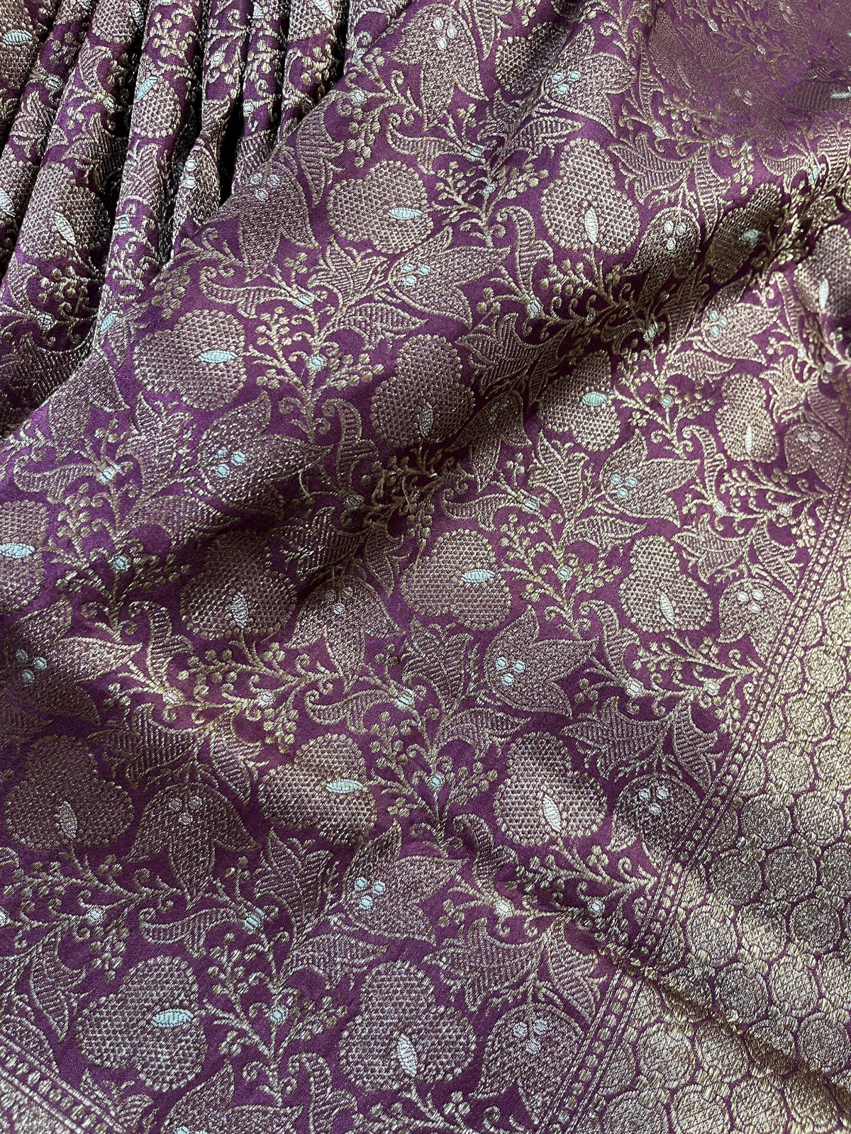 DARK WINE SILK PURE HANDLOOM BANARASI SAREE
