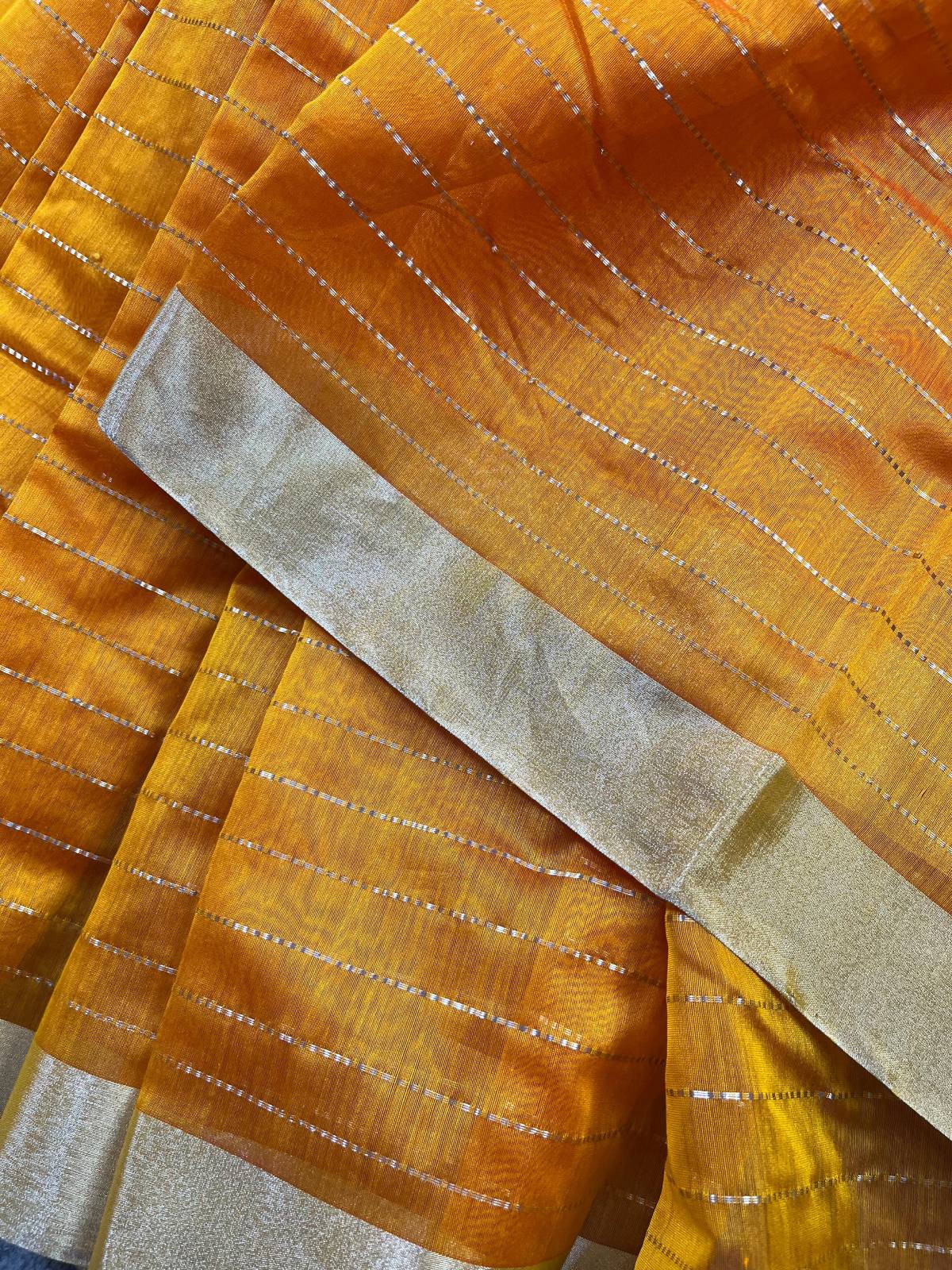 MANGO YELLOW SICO PURE HANDLOOM CHANDERI SAREE