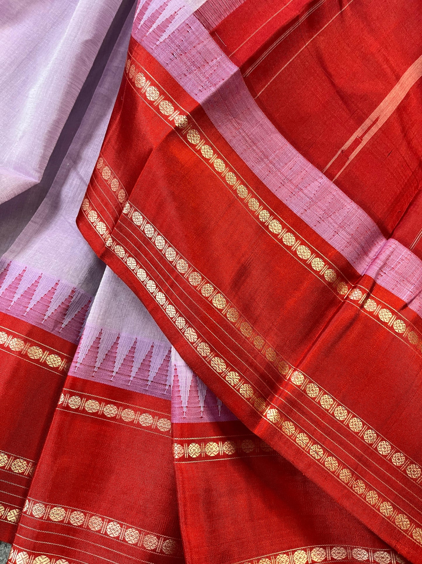 PINK COTTON PURE HANDLOOM KANJIVARAM SAREE