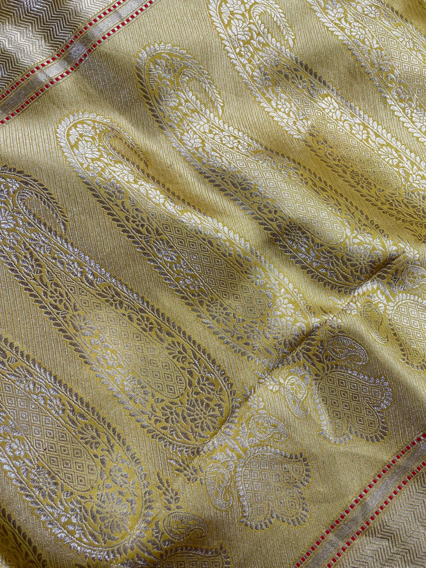 YELLOW KATAN TISSUE PURE HANDLOOM BANARASI SAREE