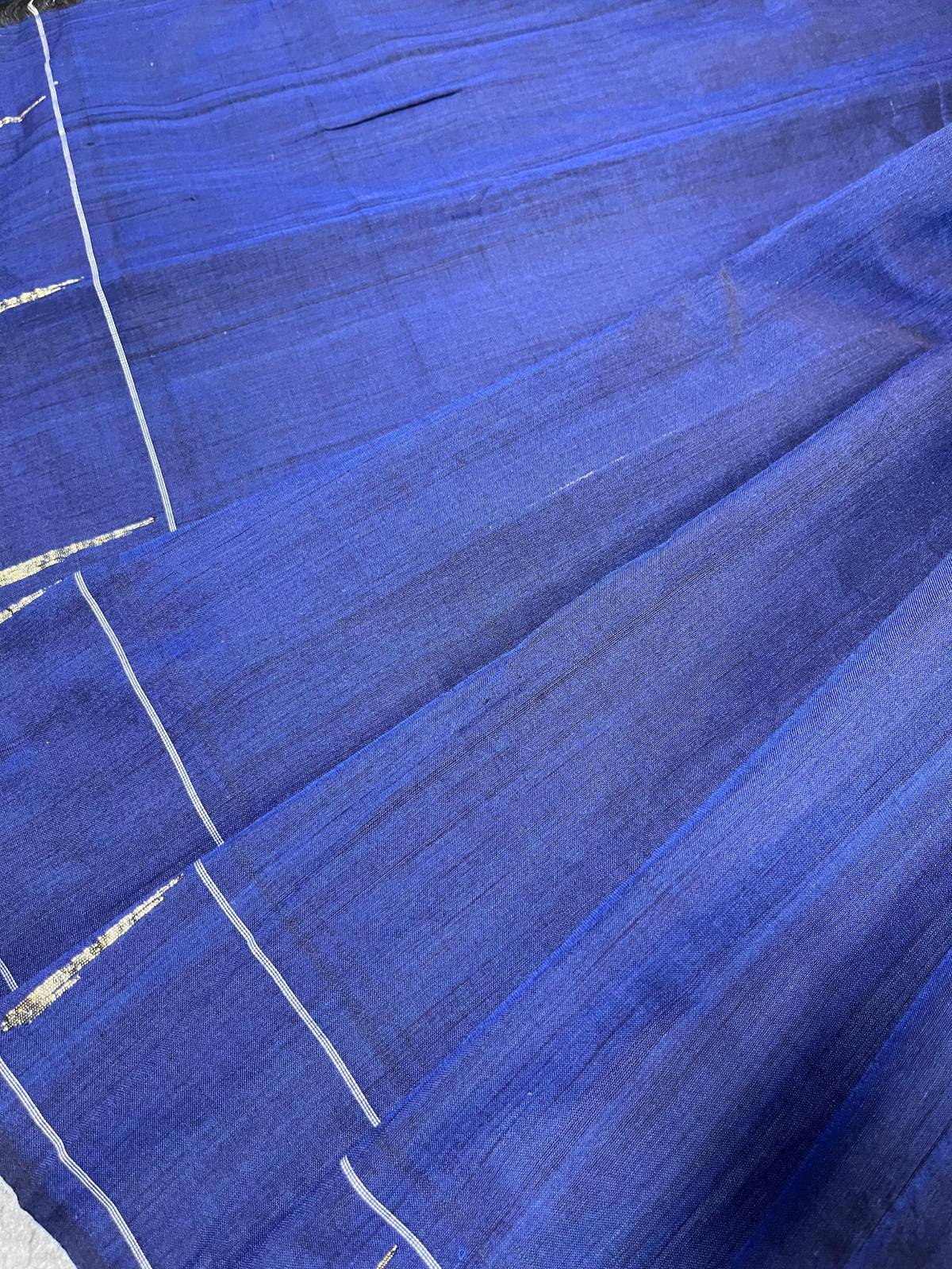 MIDNIGHT BLUE PURE HANDLOOM COTTON PAITHANI SAREE