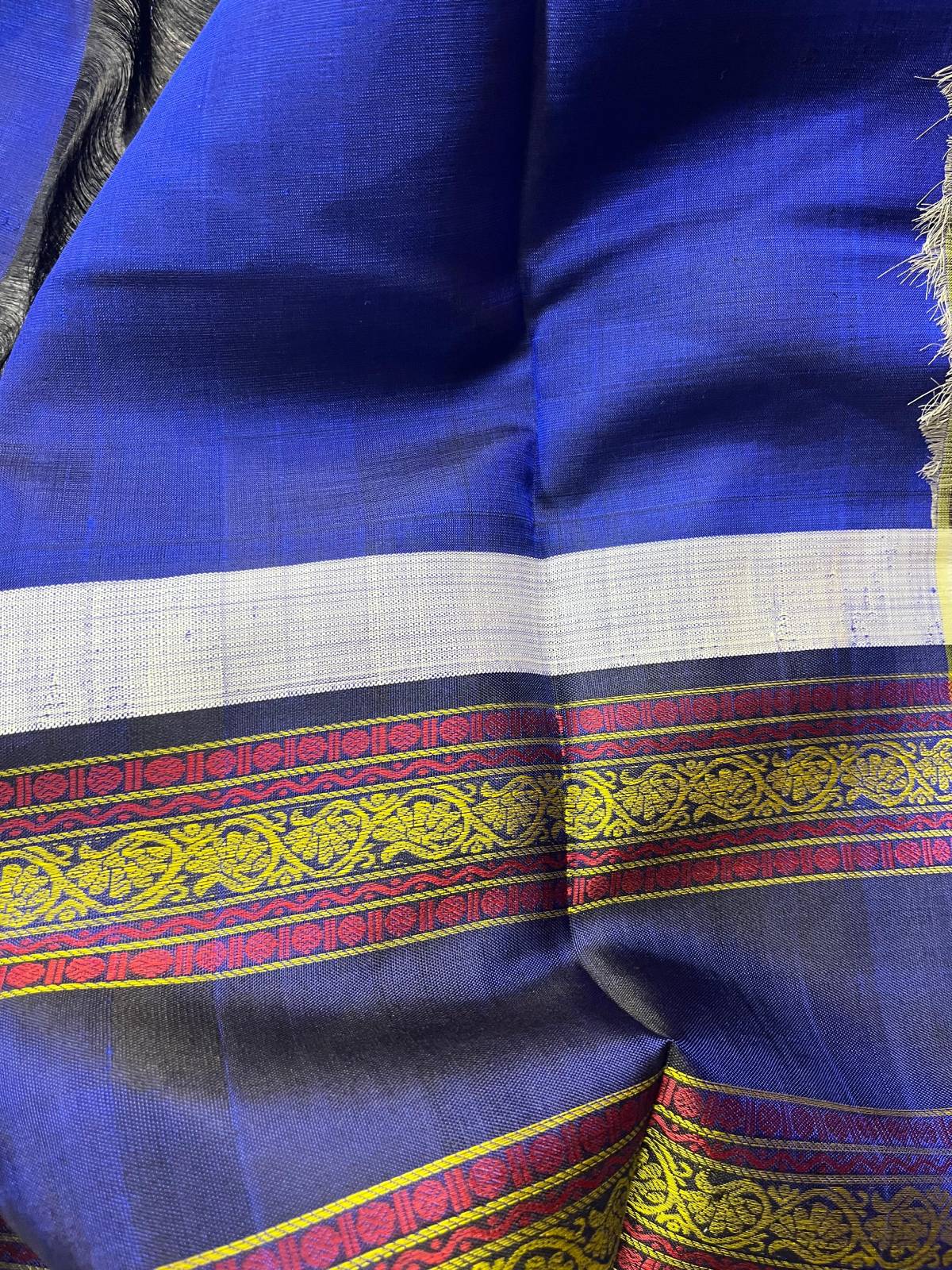 IVORY COTTON PURE HANDLOOM KANJIVARAM SAREE