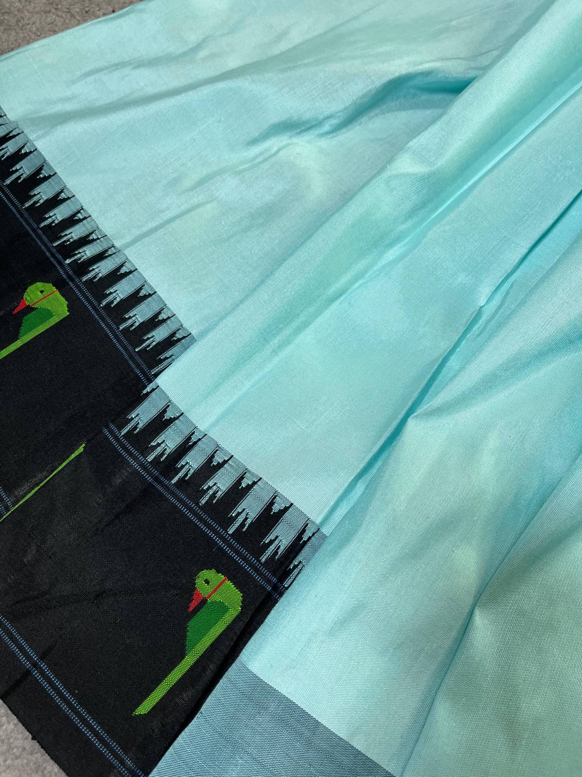 BLUE SILK PURE HANDLOOM PAITHANI SAREE