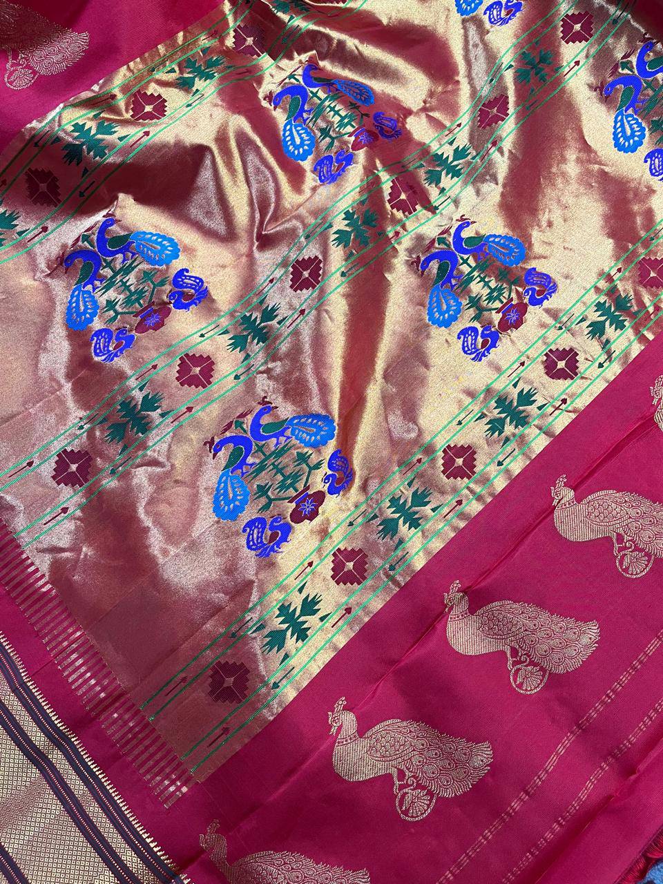 RED PURE SILK PAITHANI SAREE