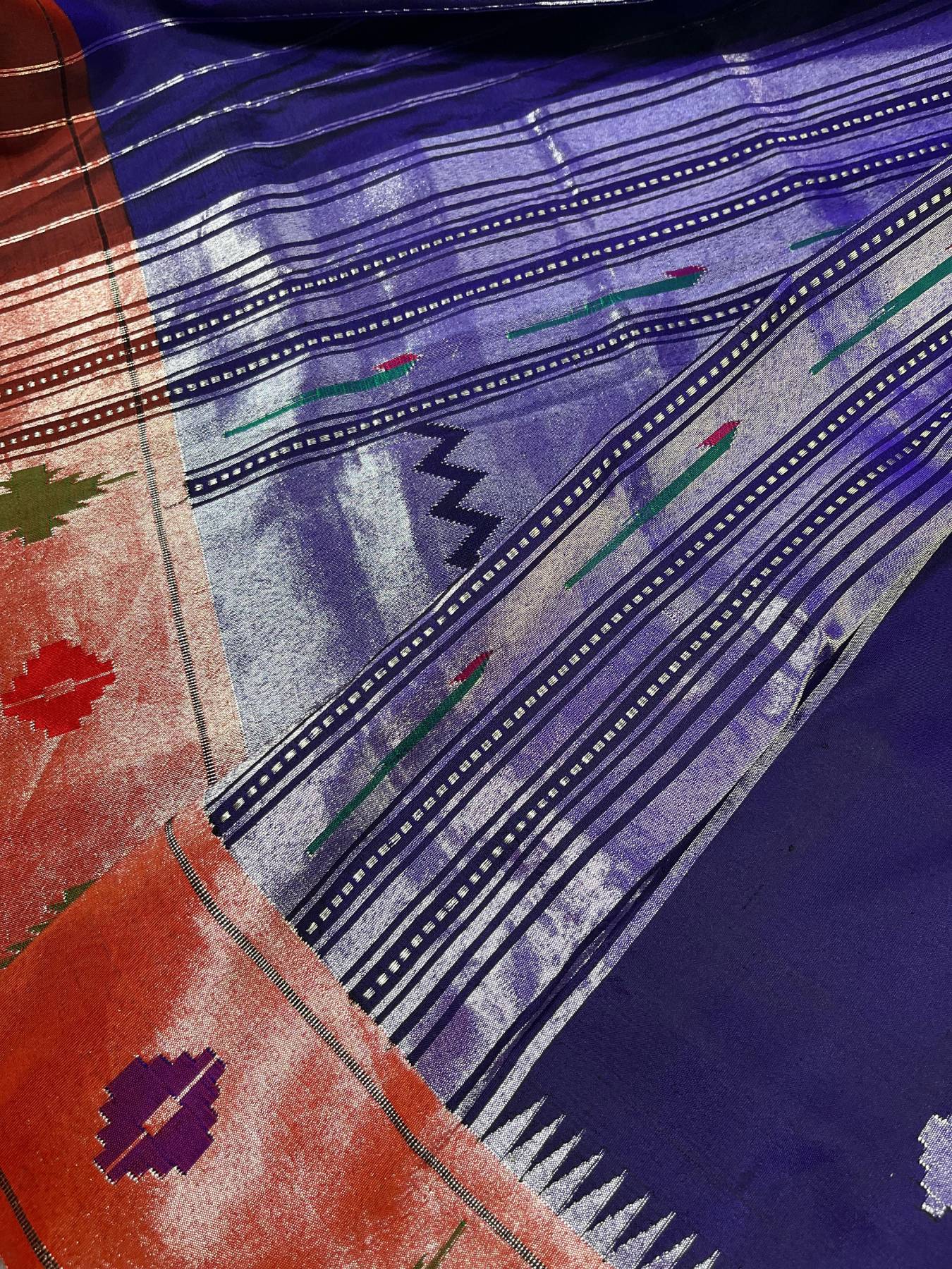 PURPLE SILK PURE HANDLOOM PAITHANI DUPATTA