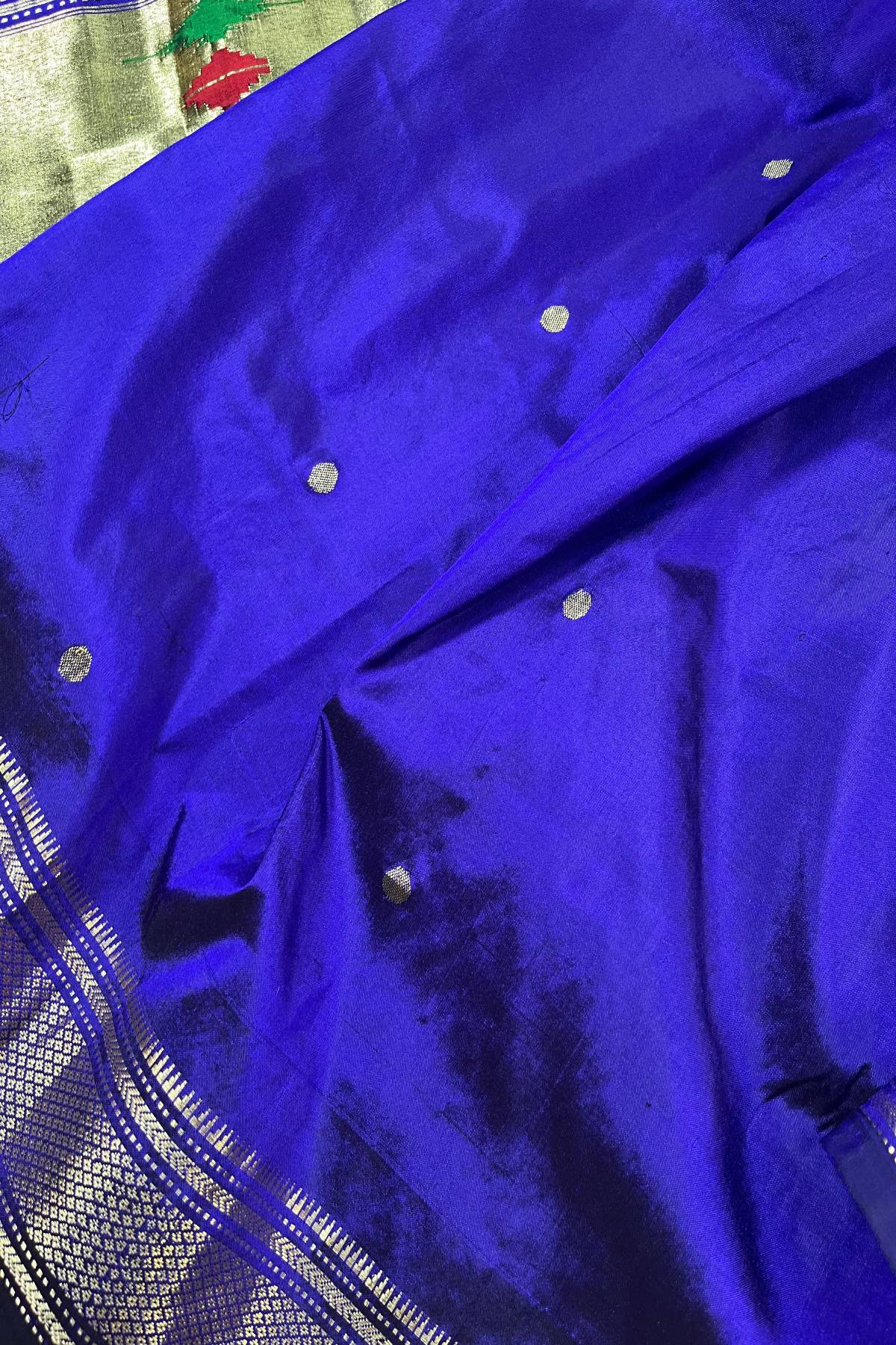 ROYAL BLUE SILK PURE HANDLOOM PAITHANI DUPATTA