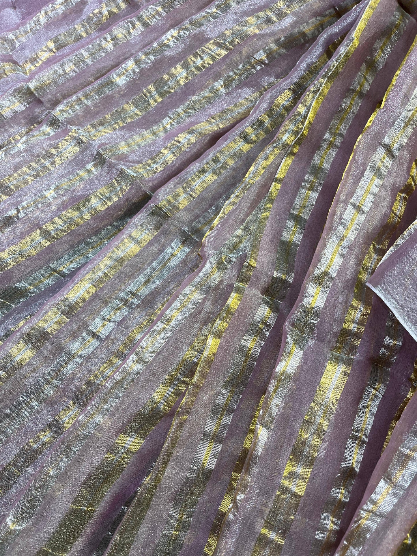 LIGHT PINK TISSUE LINEN PURE HANDLOOM LINEN SAREE