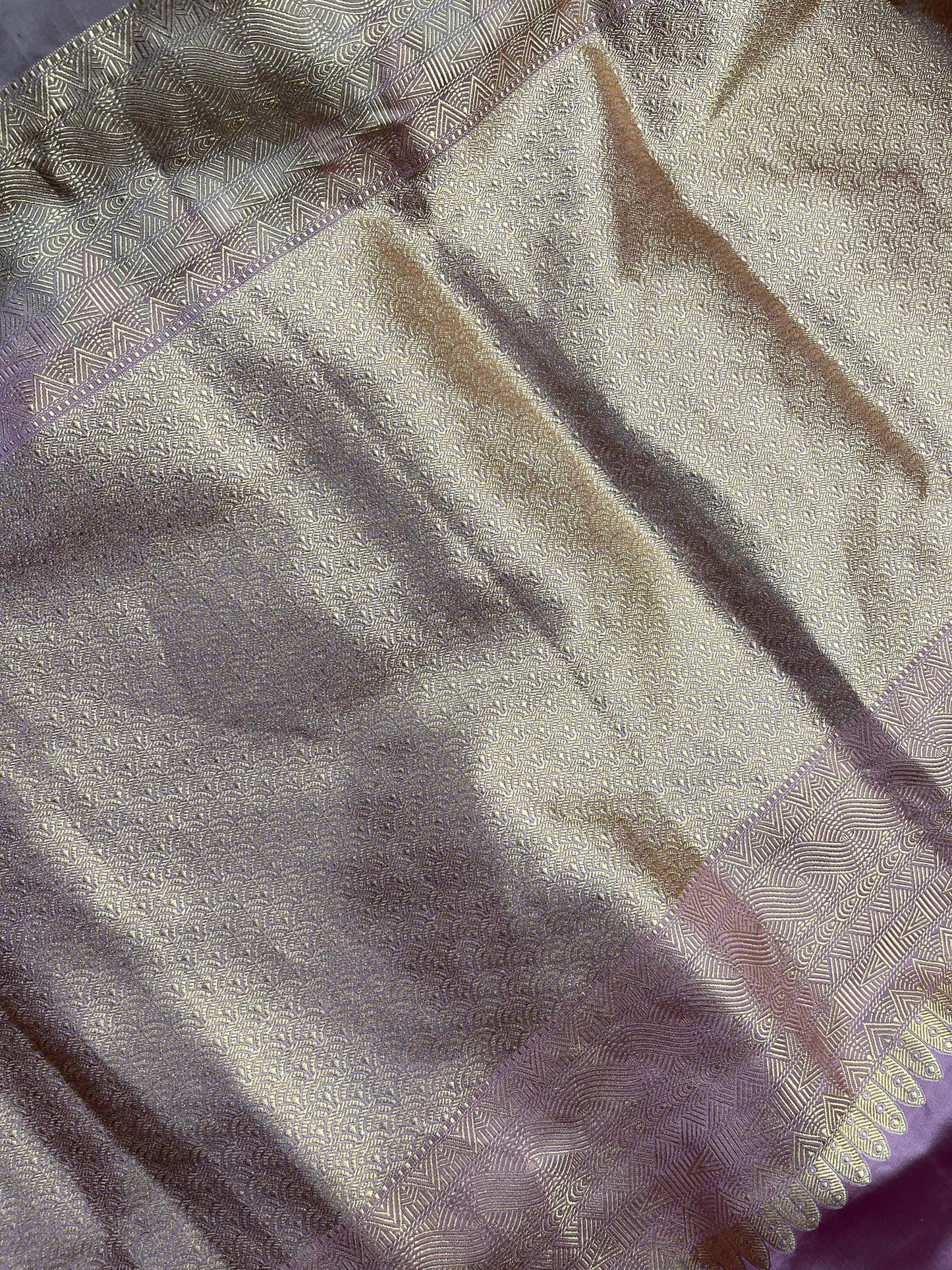 DARK MAUVE MUSHROO SILK PURE HANDLOOM BANARASI SAREE