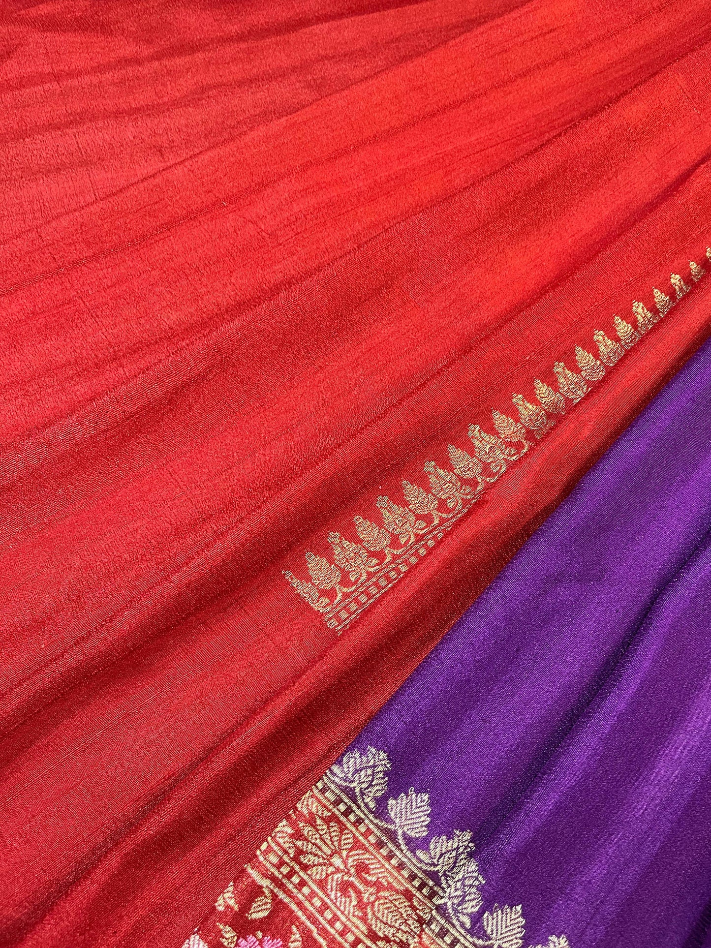 PURPLE TUSSAR PURE HANDLOOM BANARASI SAREE