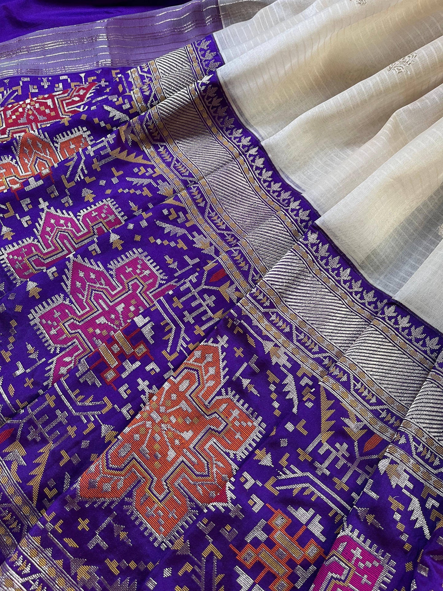 IVORY KORA PURE HANDLOOM BANARASI SAREE