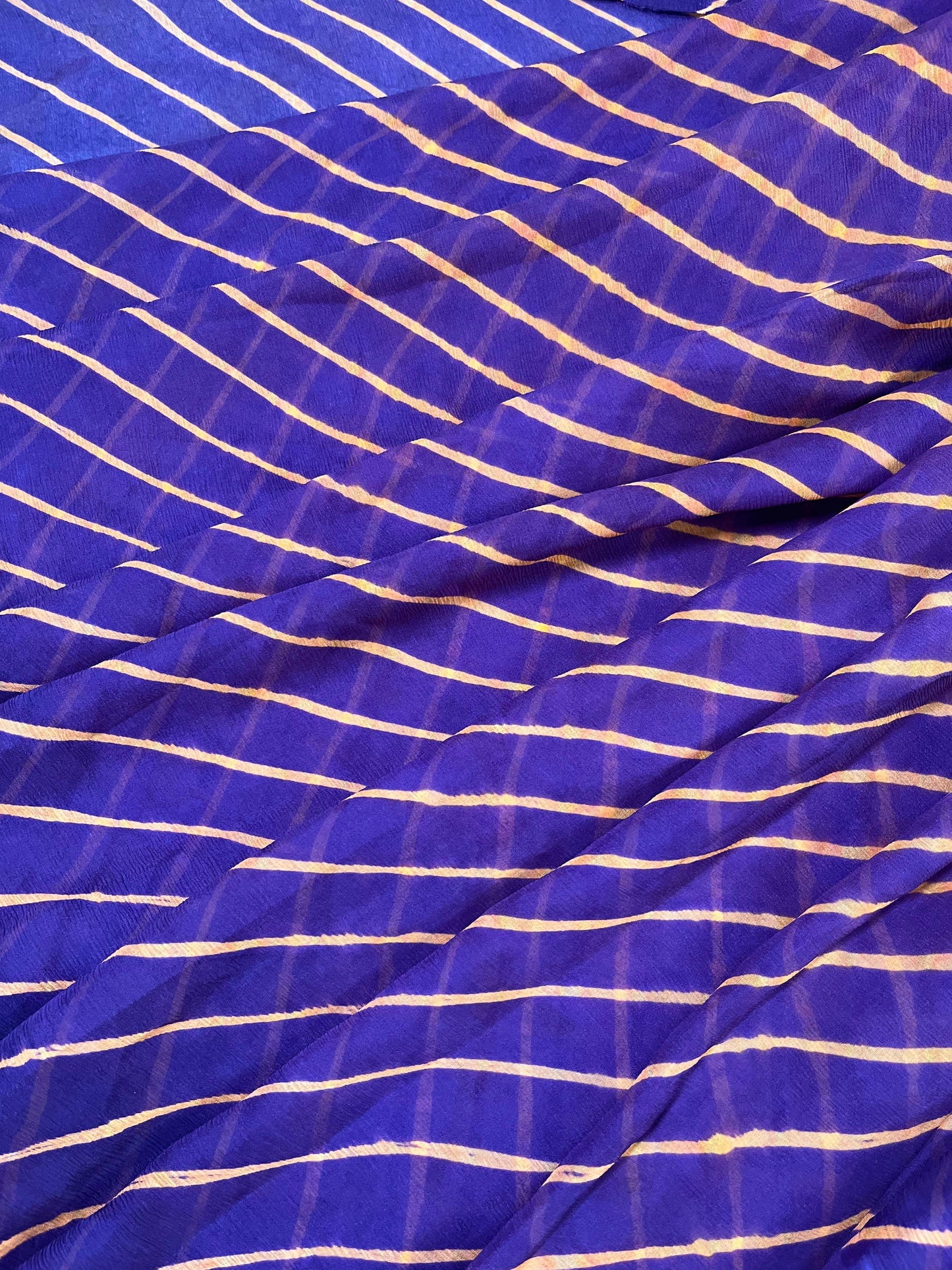 PURPLE CHIFFON PURE HANDLOOM LEHERIYA SAREE
