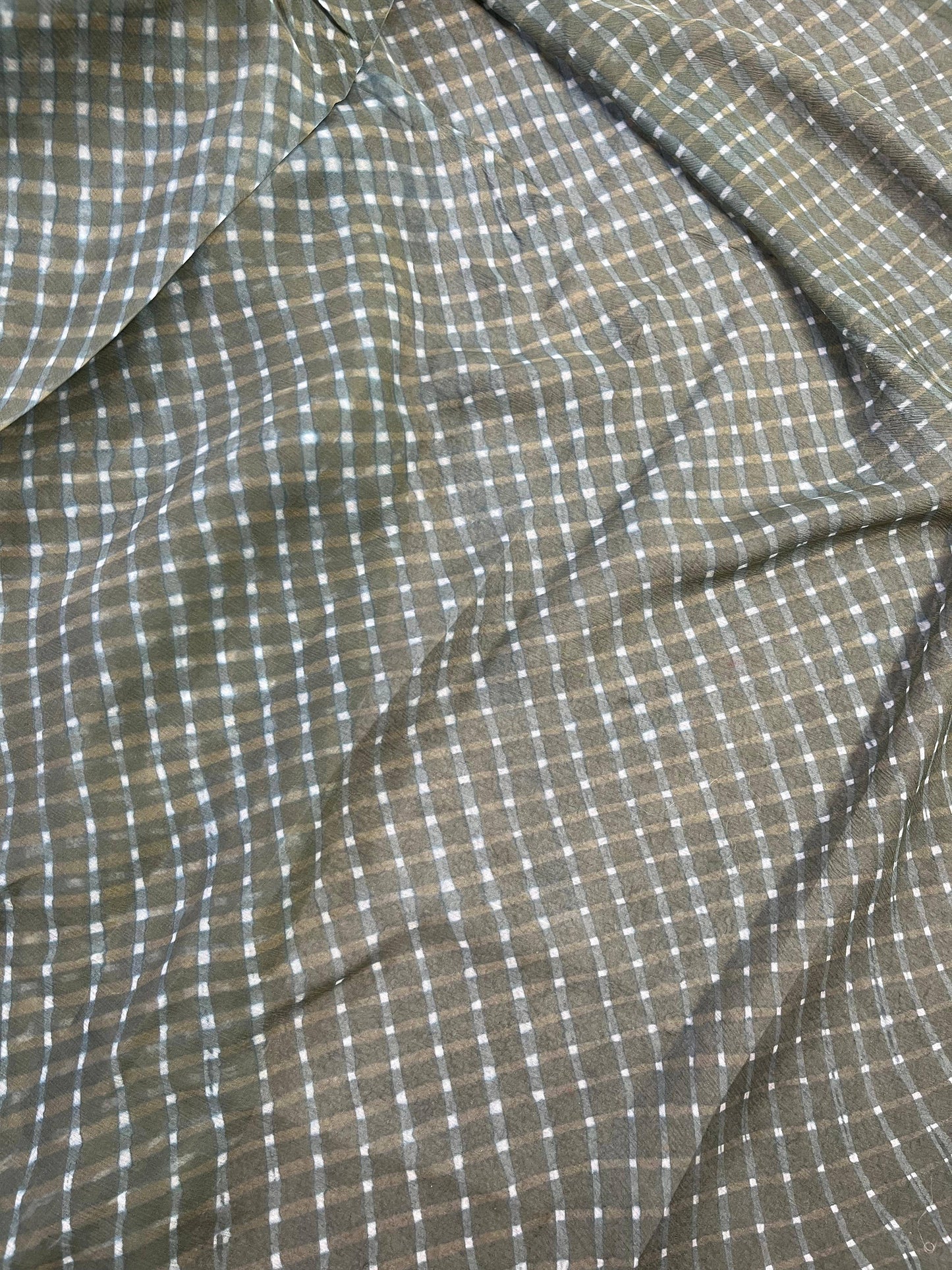 GREY CHIFFON PURE HANDLOOM LEHERIYA SAREE