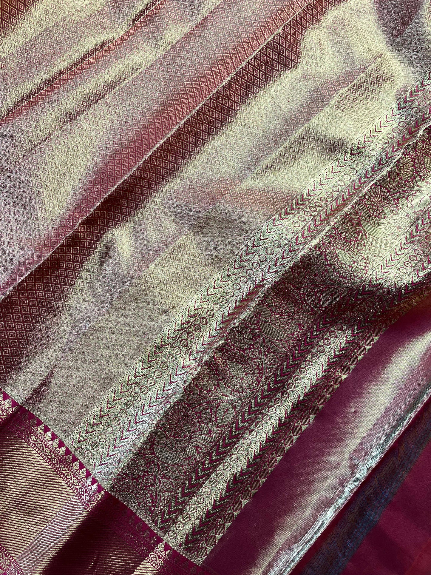 IVORY TISSUE SILK PURE HANDLOOM KANJIVARAM SAREE