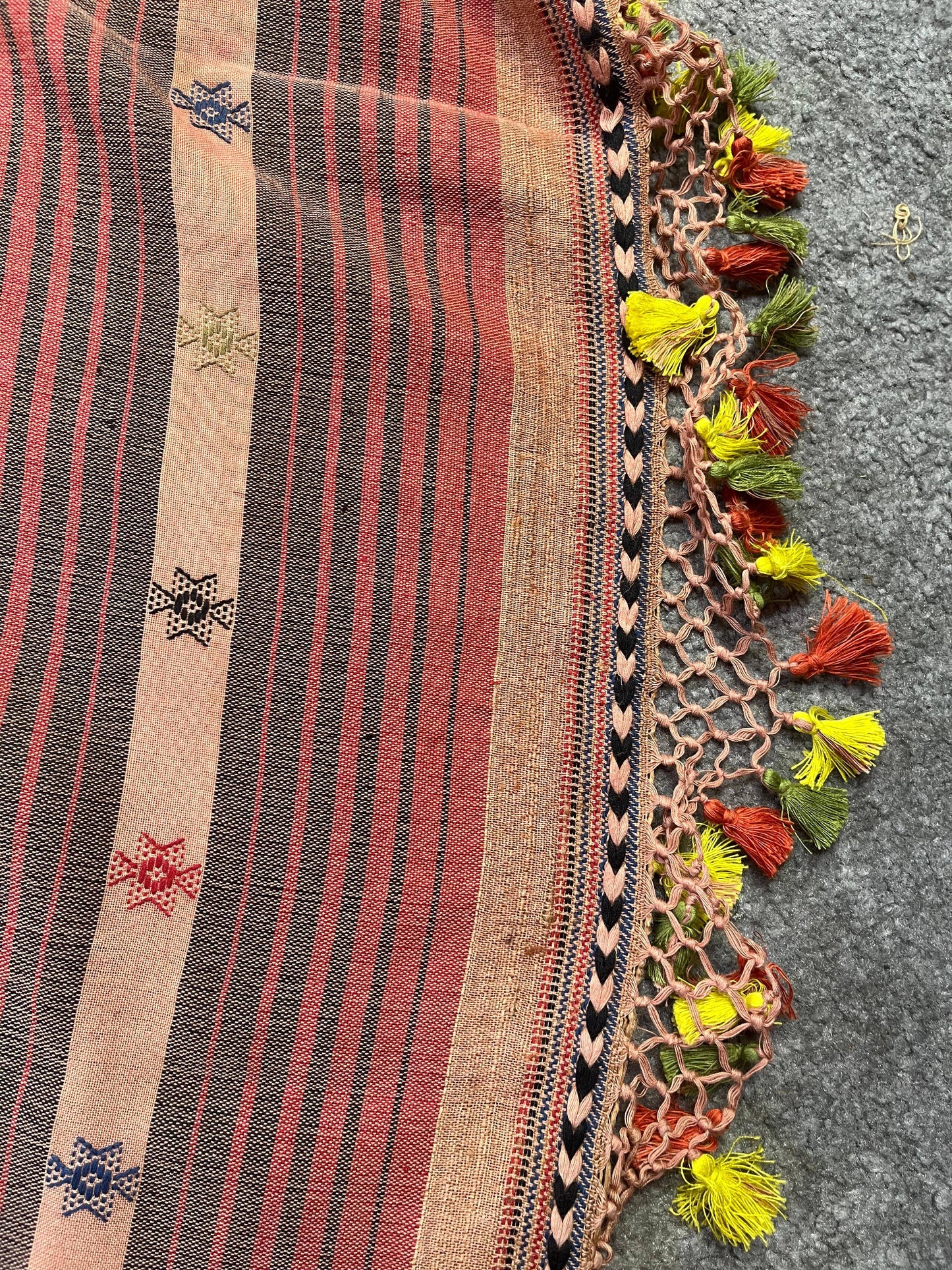 DARK RUST TASSAR SILK PURE HANDLOOM BHUJODI SAREE