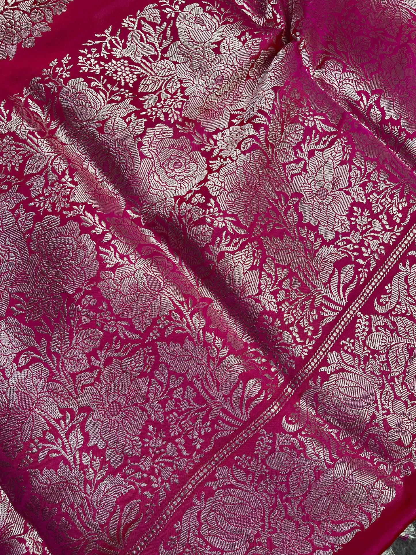 PINK DOUBLE SILK PURE HANDLOOM BANARASI SAREE