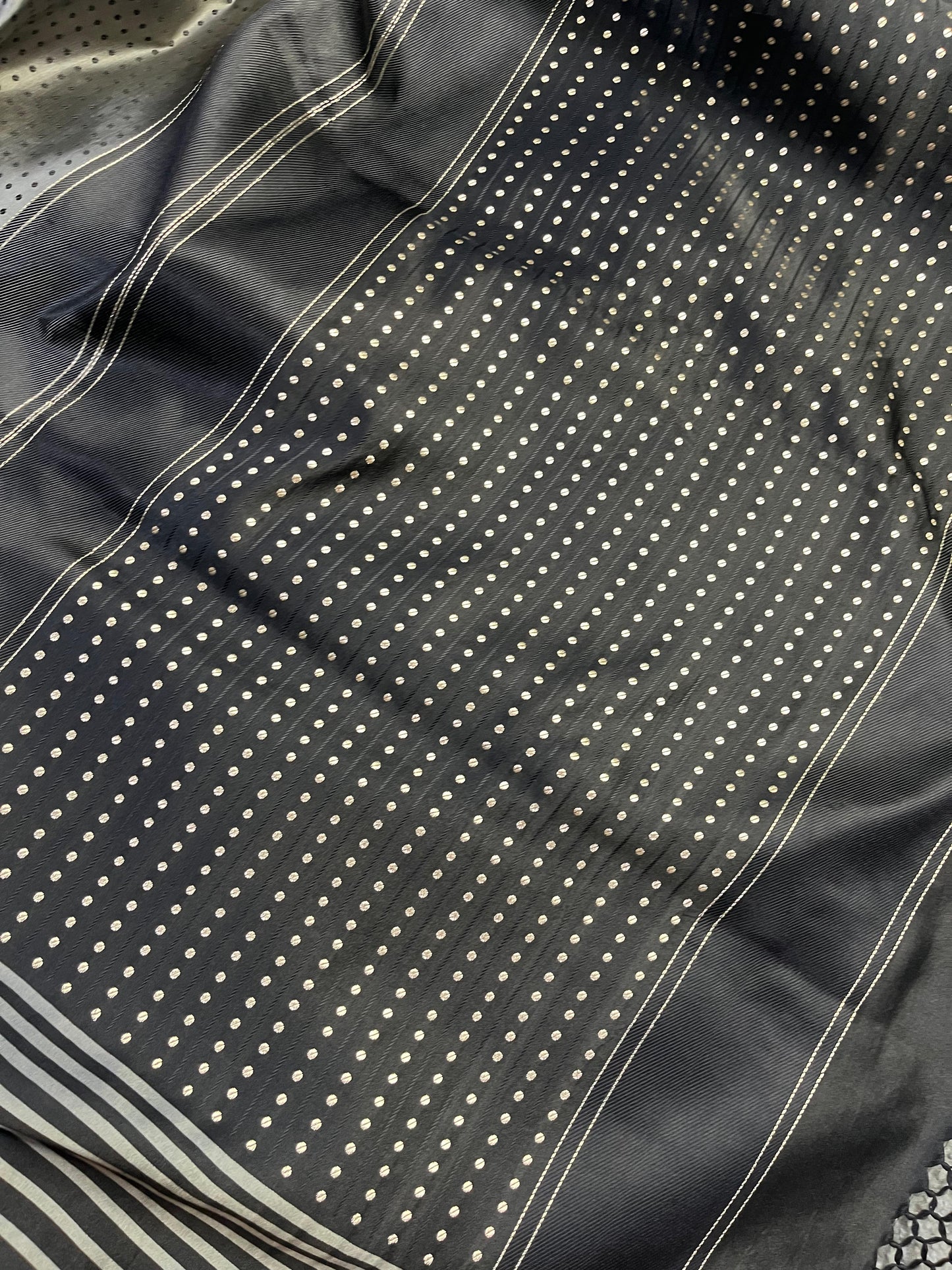GREY SATIN SILK PURE HANDLOOM BANARASI SAREE