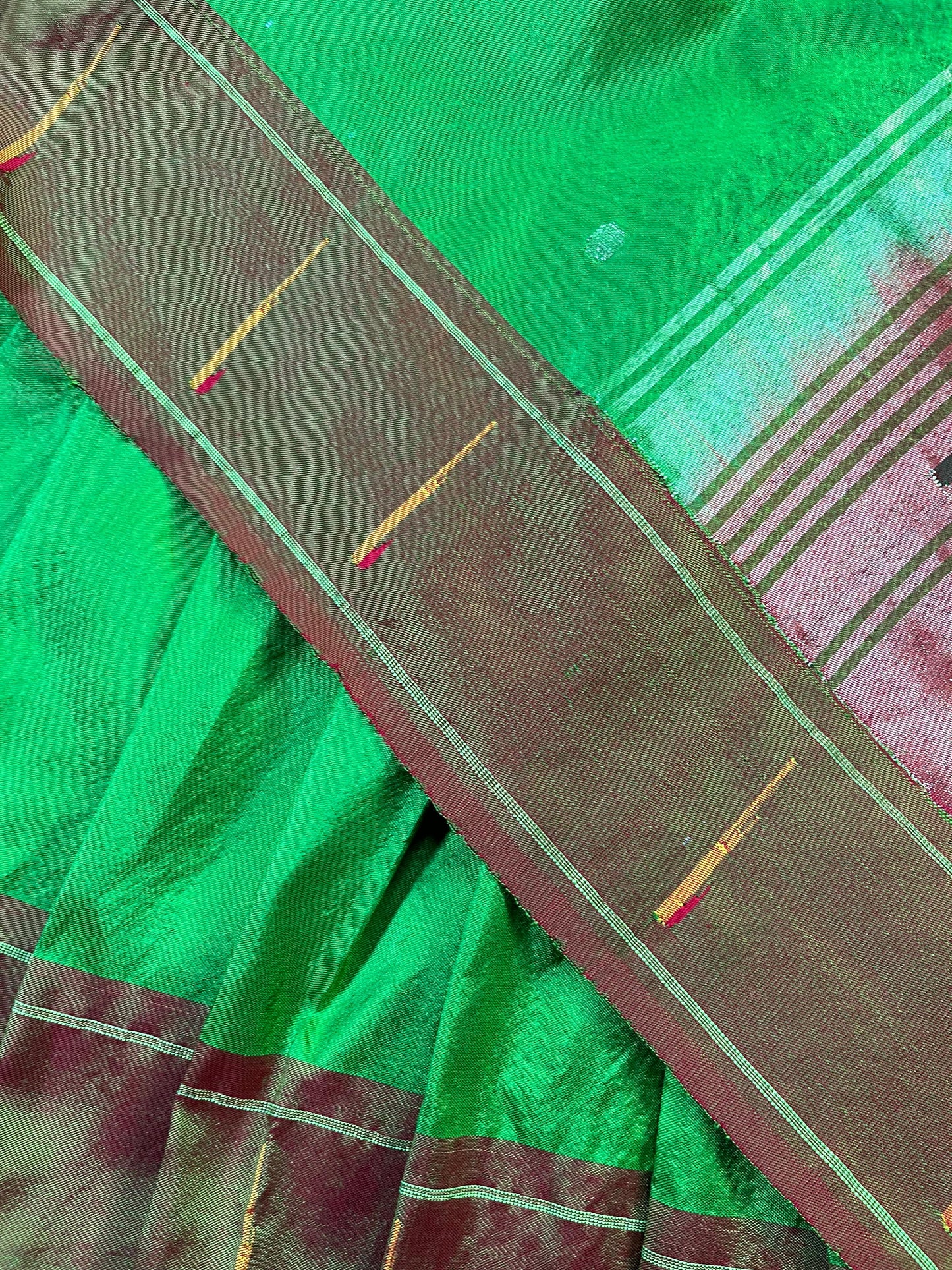 GREEN SILK PURE HANDLOOM PAITHANI SAREE