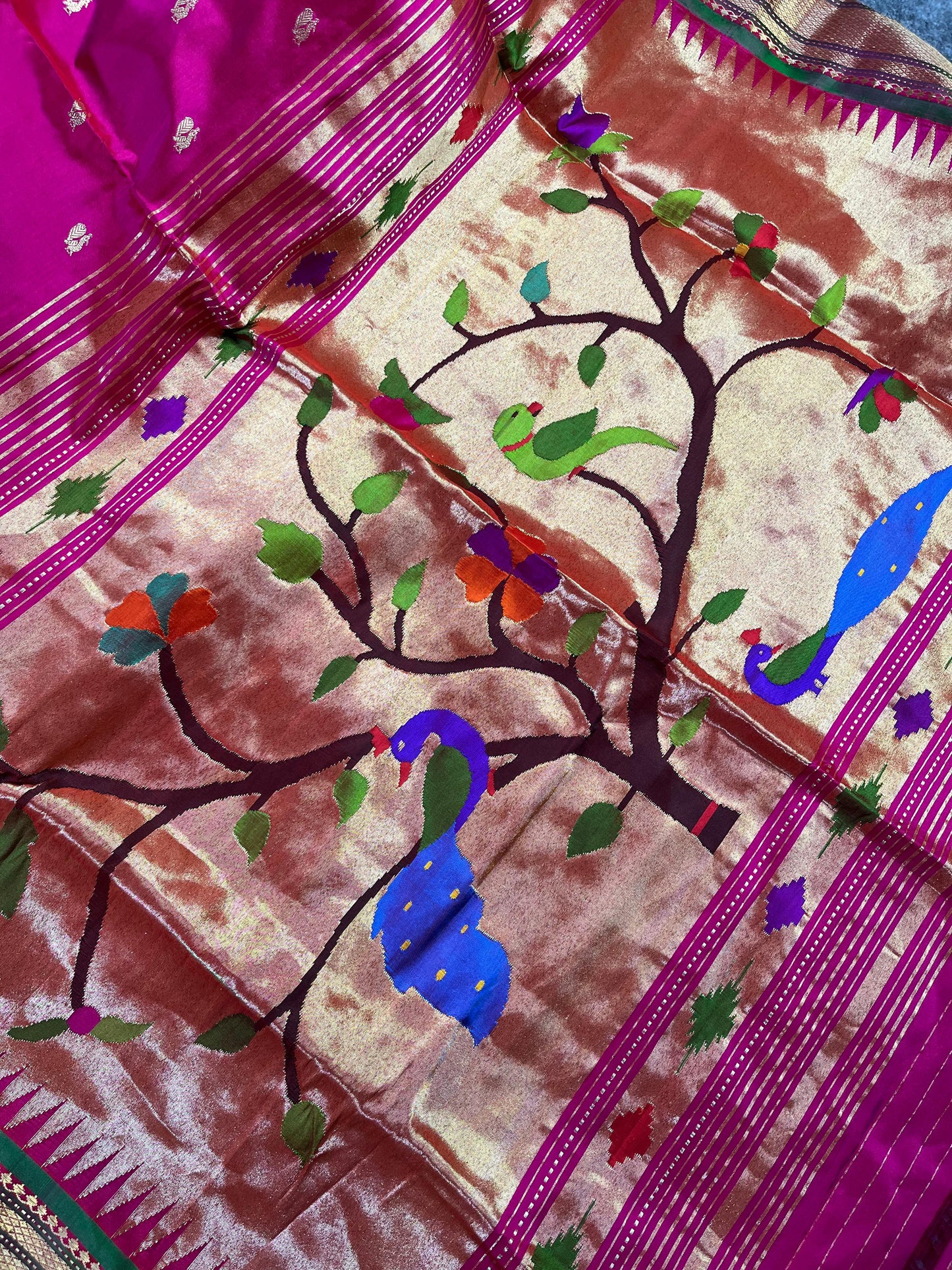 PINK SILK PURE HANDLOOM PAITHANI SAREE