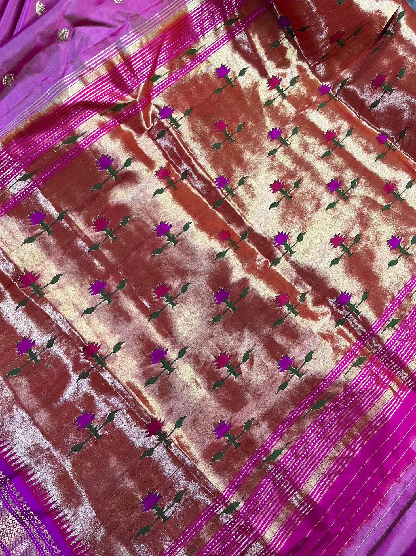 PINK SILK PURE HANDLOOM PAITHANI SAREE