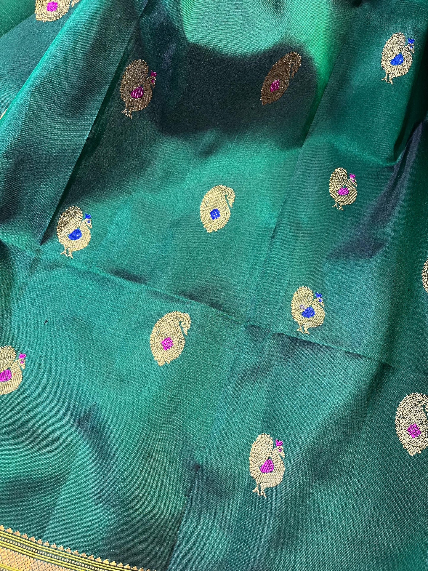 GREEN SILK PURE HANDLOOM PAITHANI SAREE