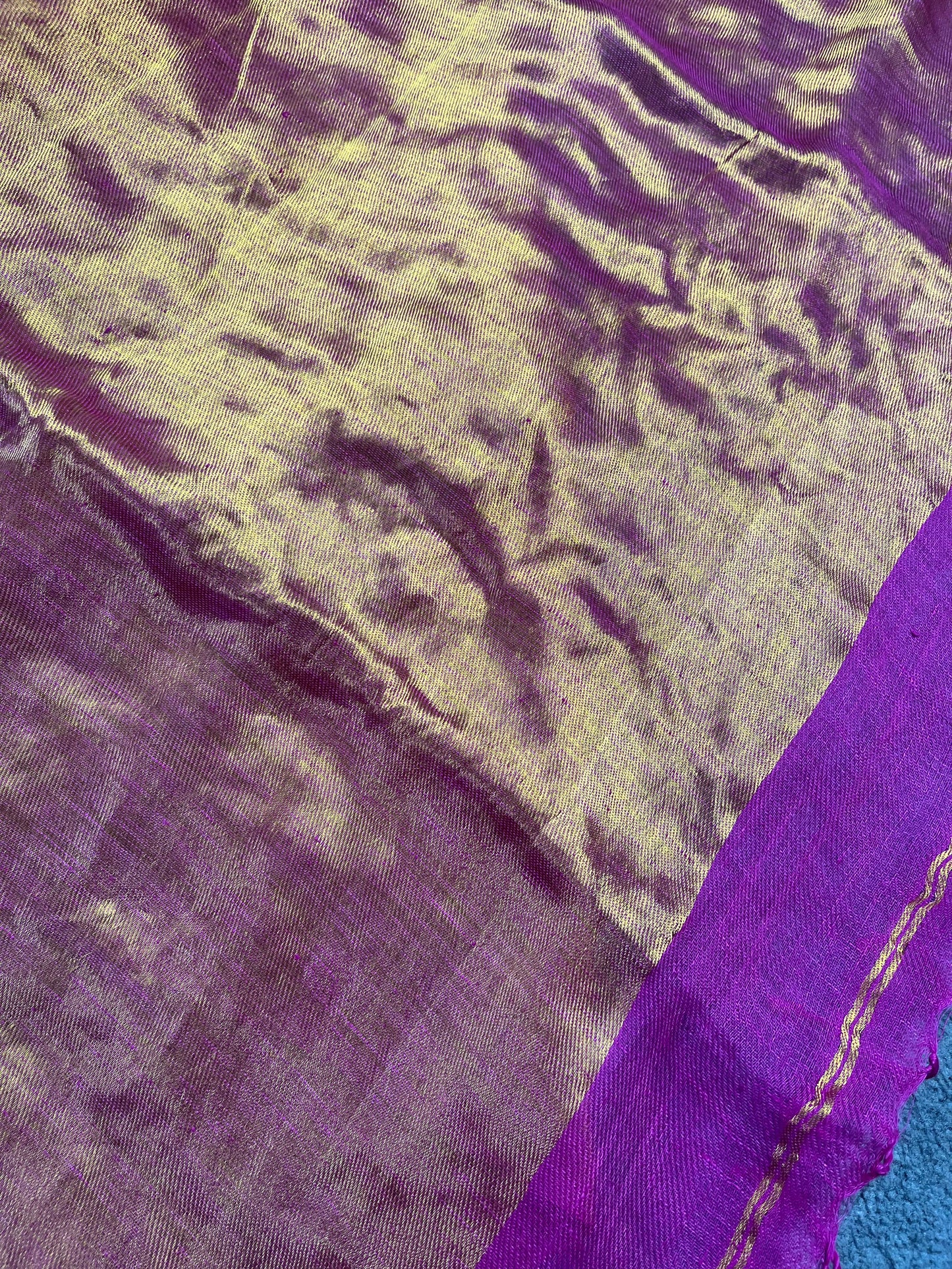 PINK TWILL METALLIC PURE HANDLOOM LINEN SAREE