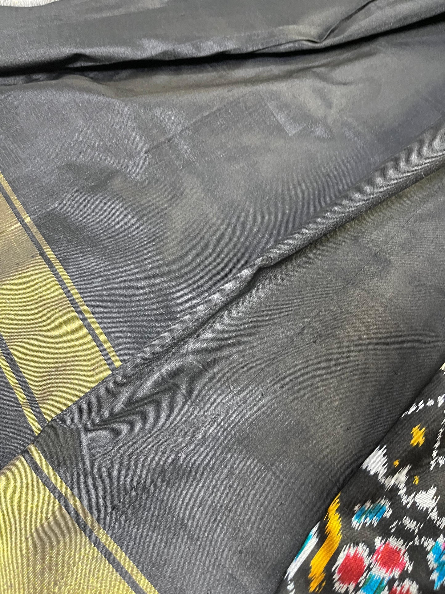 RED BLACK OFFWHITE SILK PURE HANDLOOM IKKAT SAREE