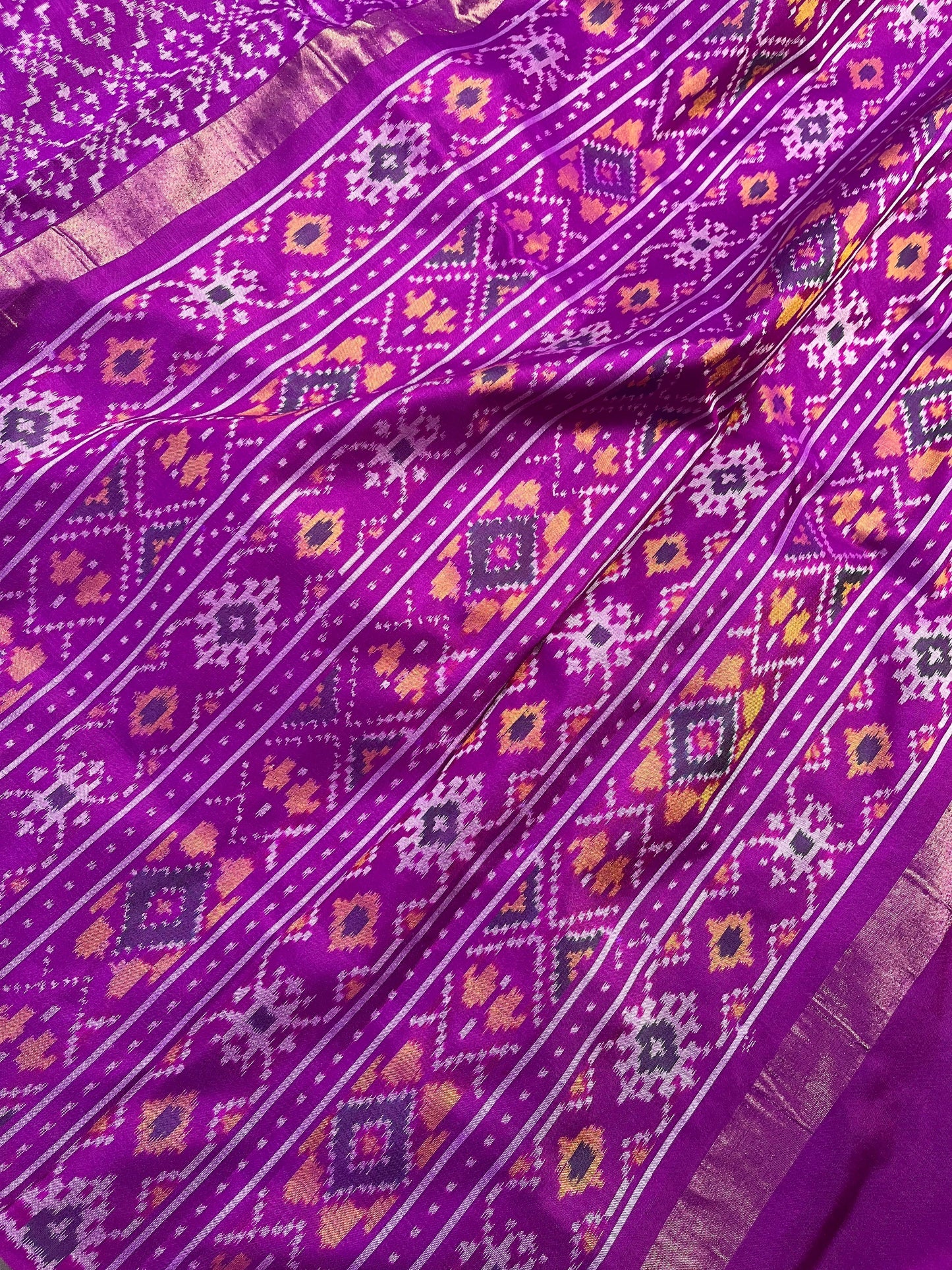 PURPLE SILK PURE HANDLOOM IKKAT SAREE