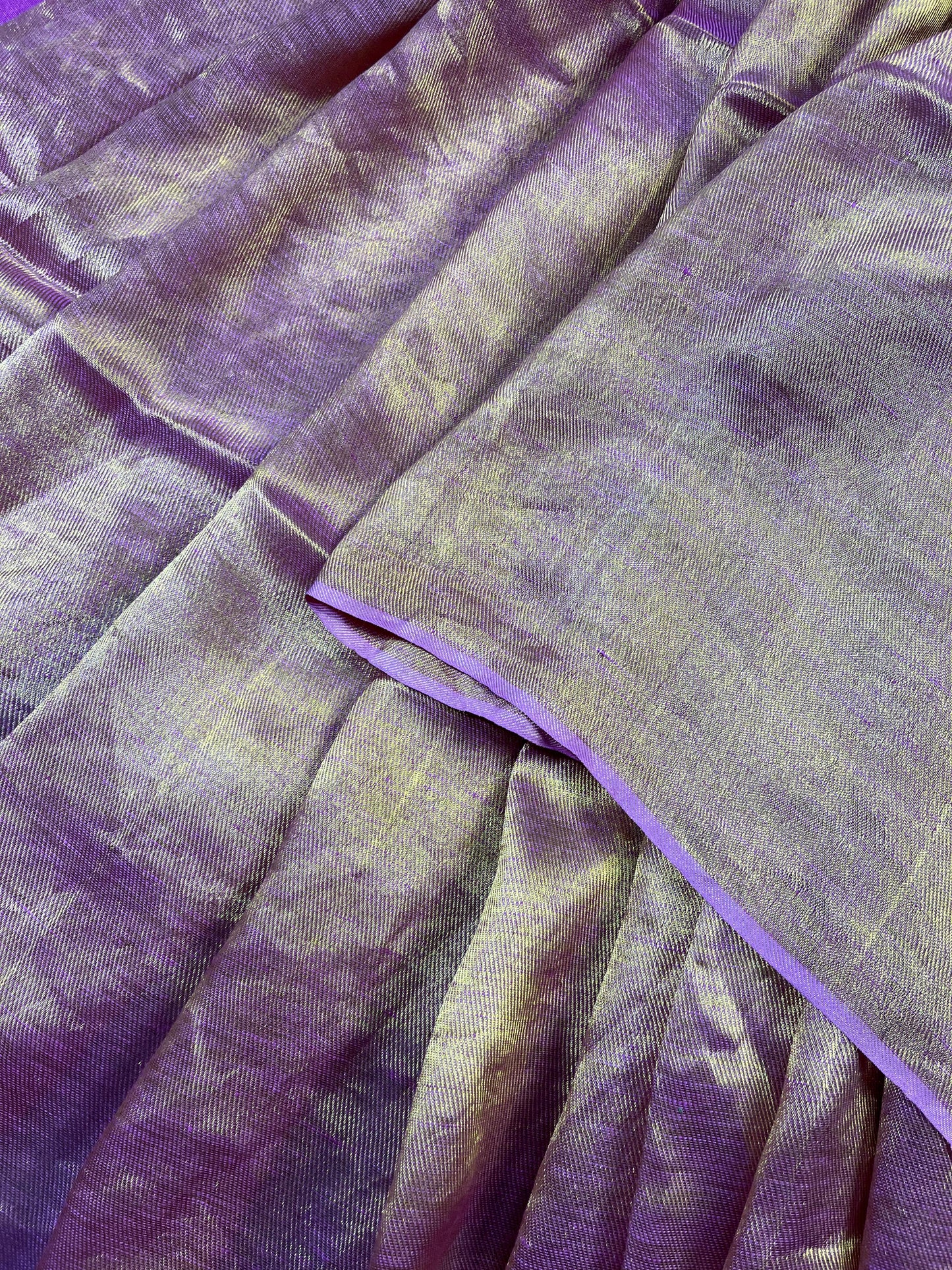 MAJENTA TWILL METALLIC PURE HANDLOOM LINEN SAREE