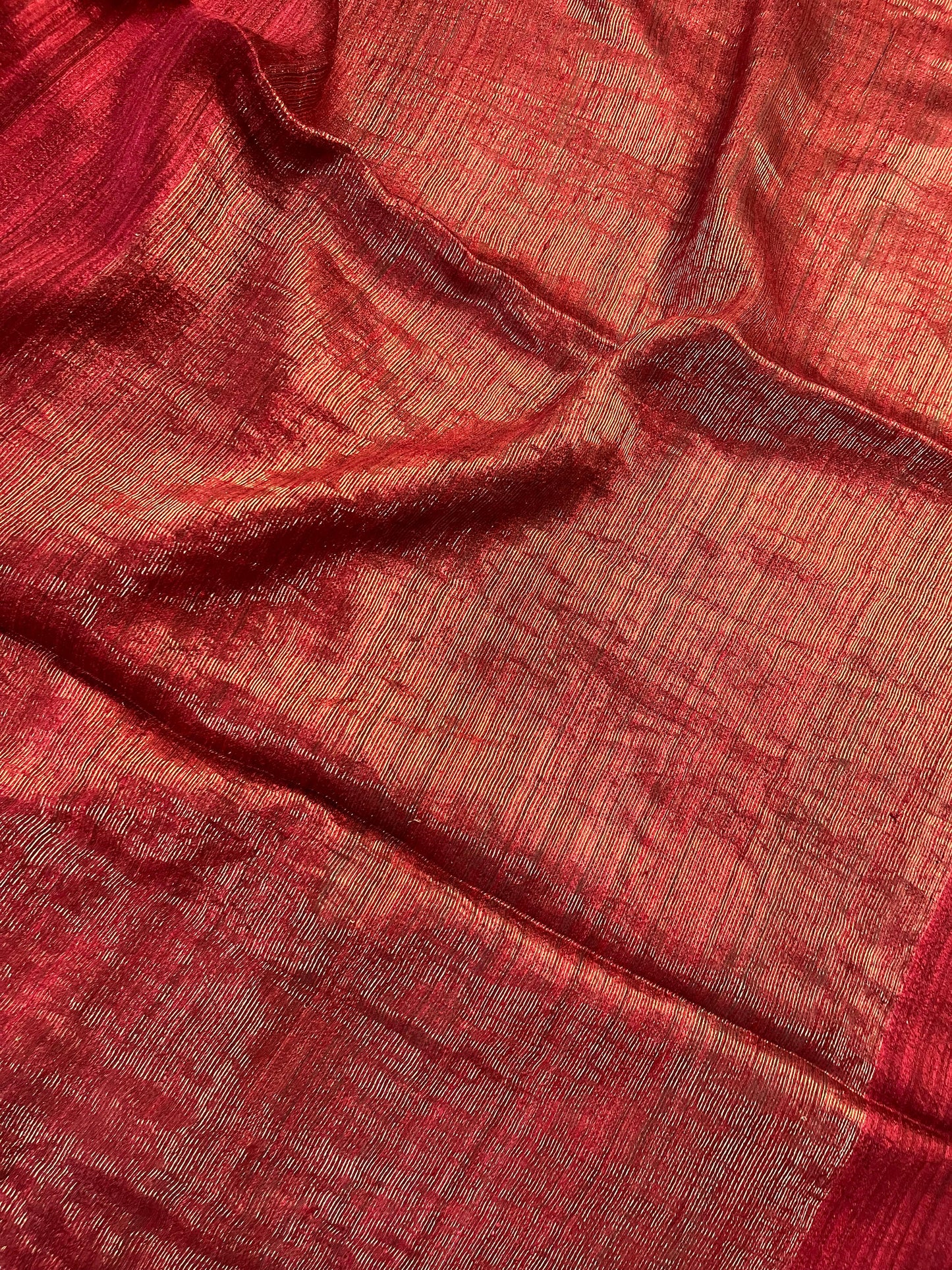 RUST PURE HANDLOOM MATKA SAREE