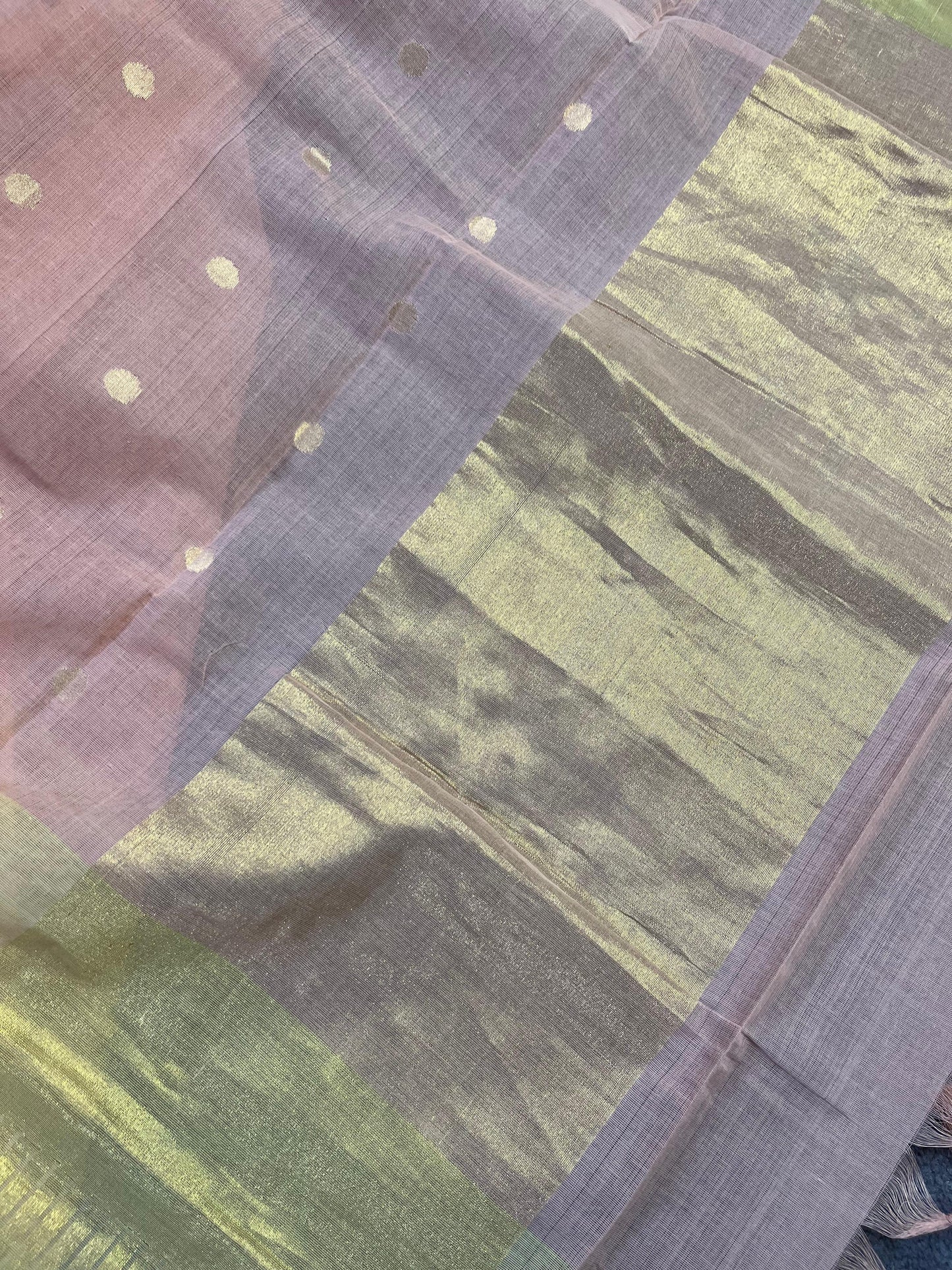 PEACH YELLOW PURE HANDLOOM PONDRU KHADI SAREE