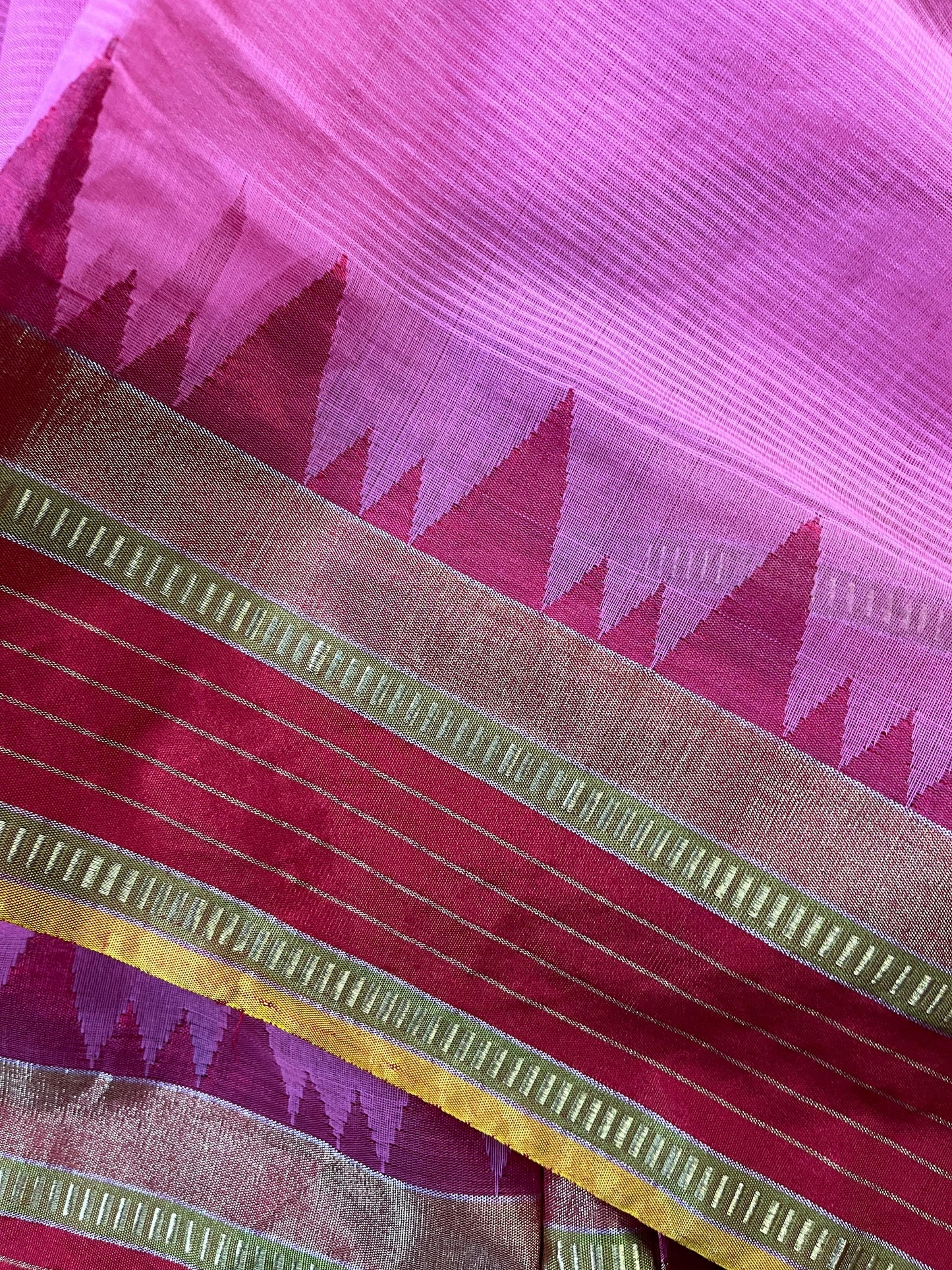PINK PURE HANDLOOM PONDRU KHADI SAREE