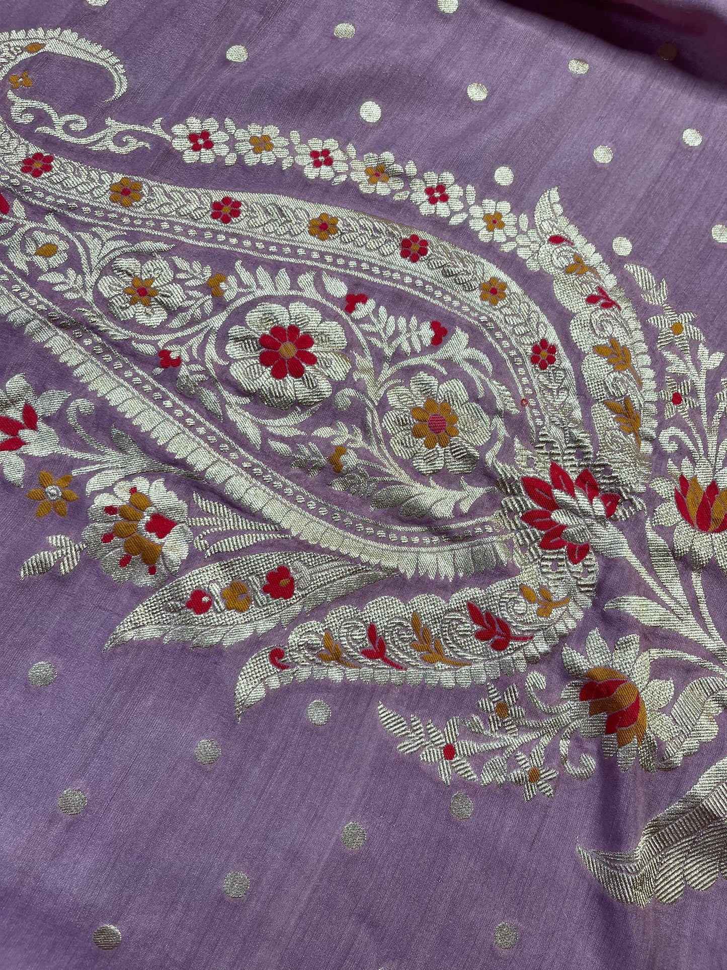 LILAC MUNGA PURE HANDLOOM BANARASI SAREE