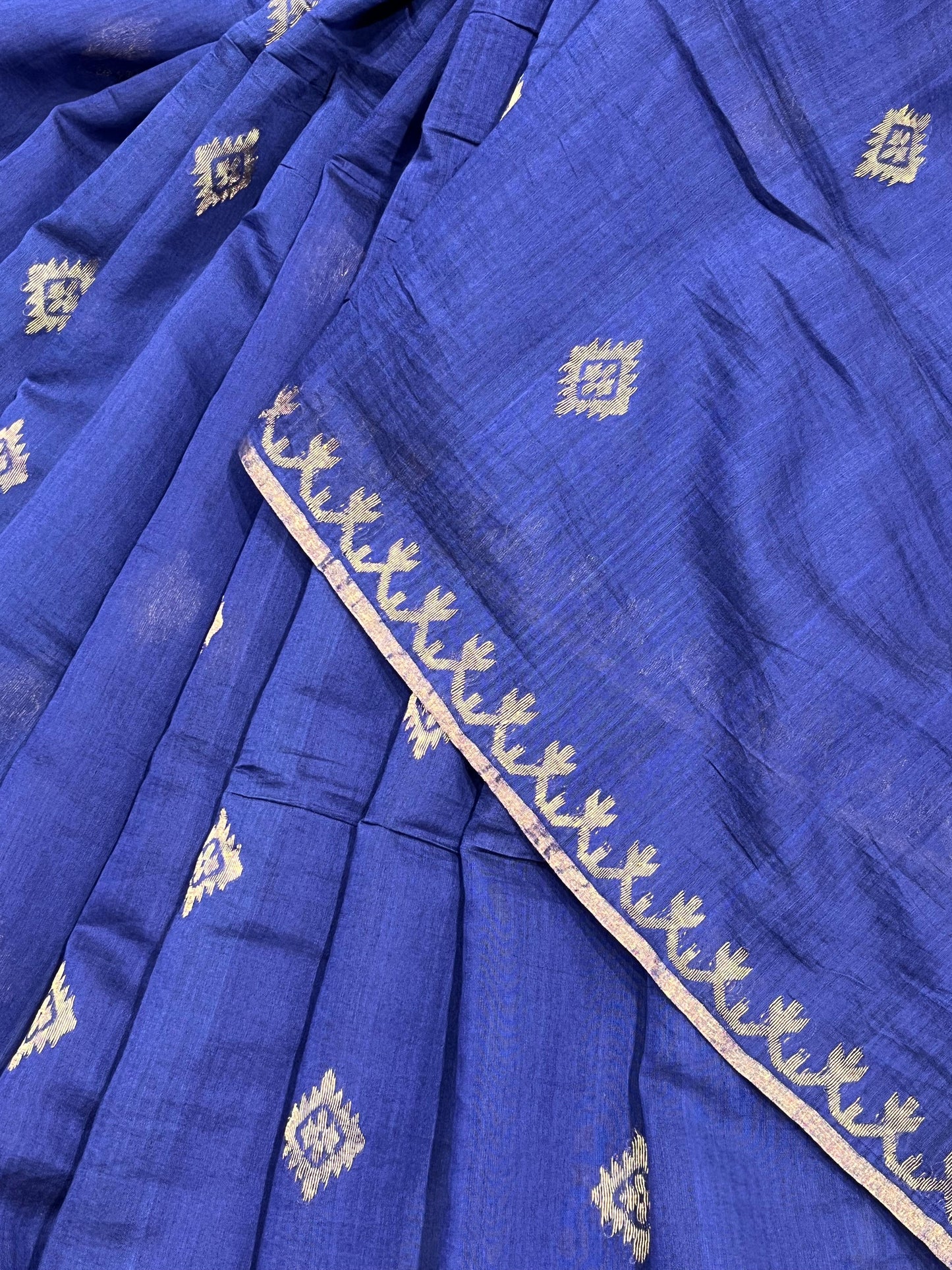 DARK BLUE PURE HANDLOOM MUL COTTON SAREE