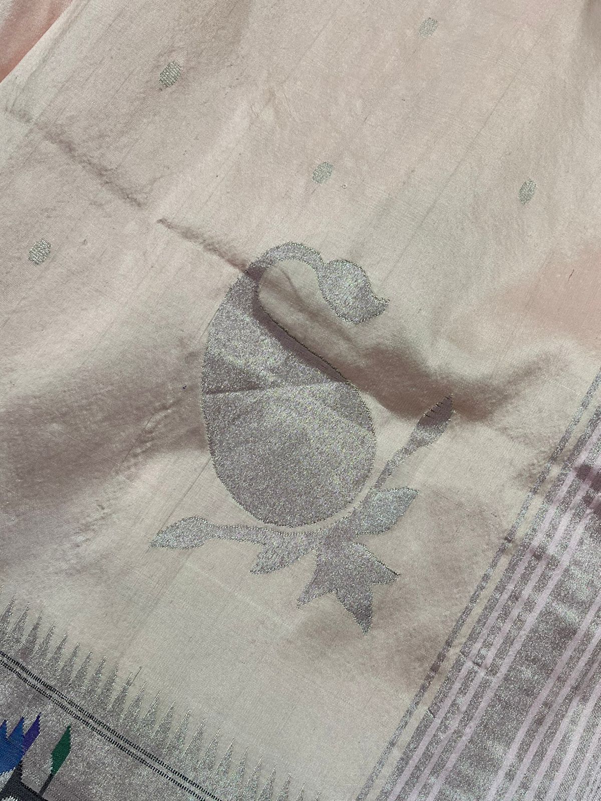 SOFT PEACH SILK PURE HANDLOOM PAITHANI SAREE